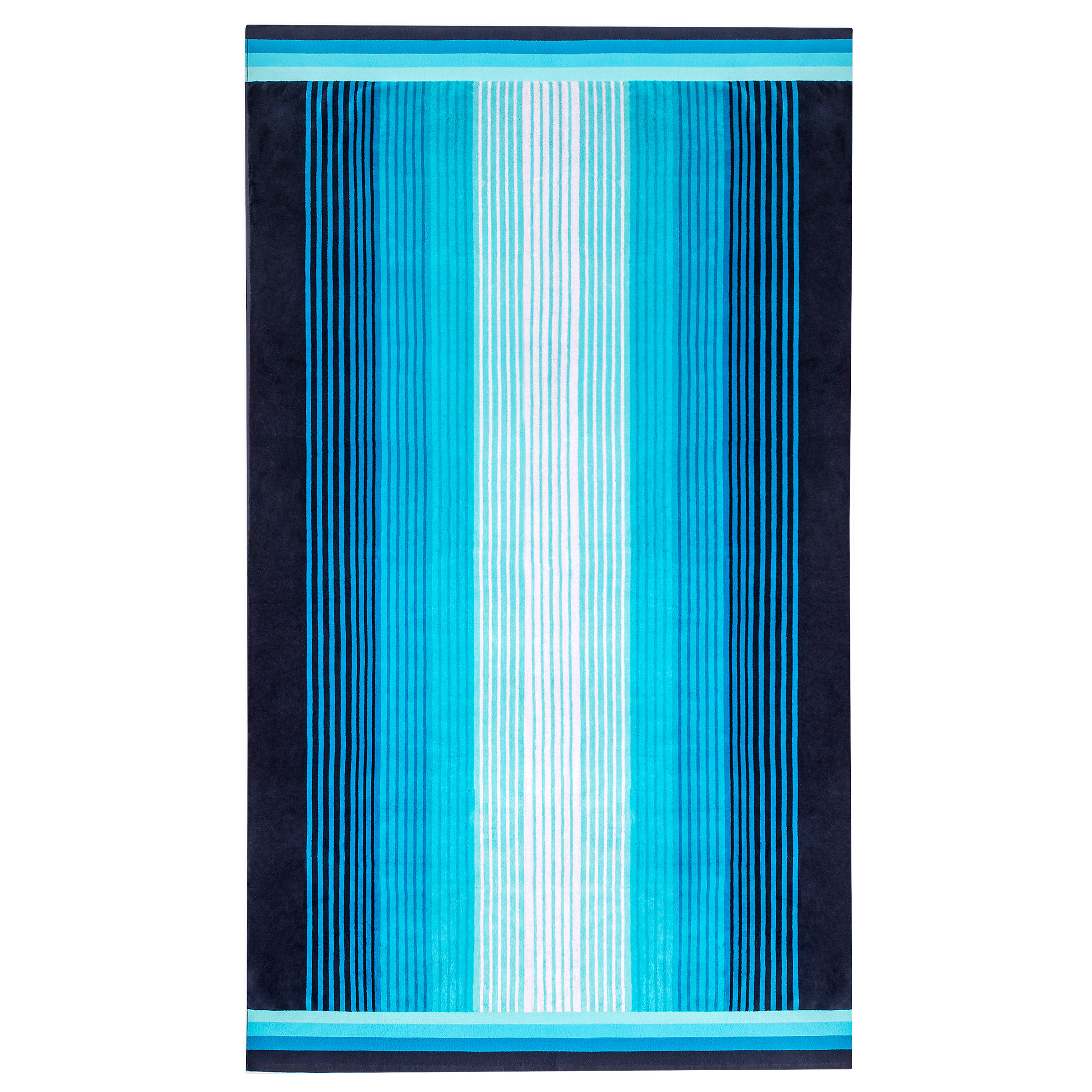 Multiple Pattern Geo & Blue Stripes Jacquard Beach Towel 2-pack | Costco