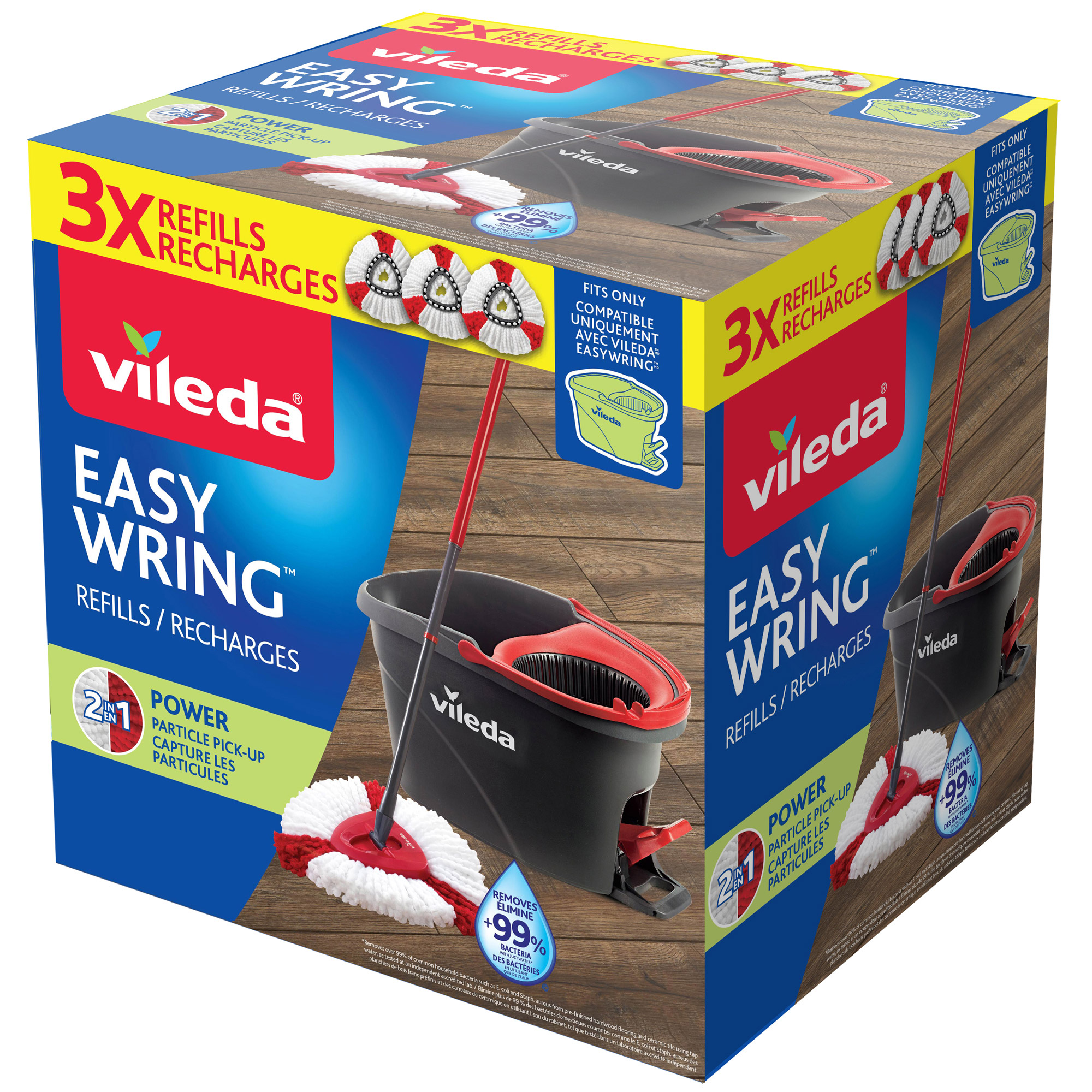 Vileda EasyWring Spin Mop Power Refills, 3-pack