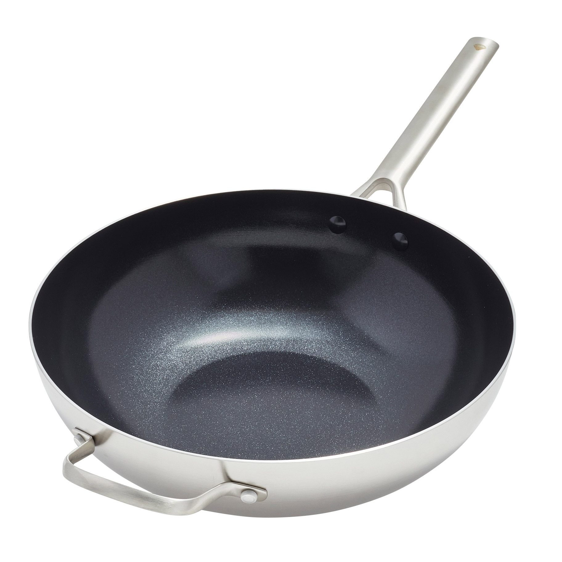 Wok Induction Céramique 28 Cm BK Blue Label - Sans PFAS, Anti-adhésif, Lave-vaisselle, Poignées Froides