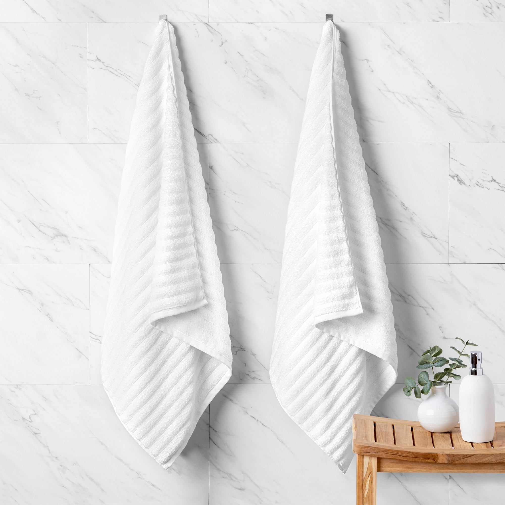 WelHome Bumpy Rib Bath Towel, 2-pack