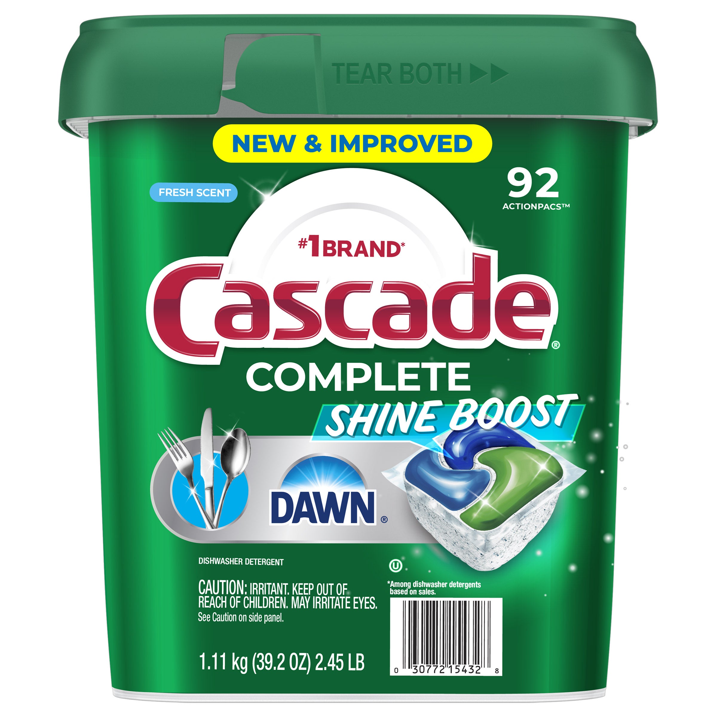 TRANSPARENCY CASCADE小 Cascade Complete Shine Boost Dishwasher Detergent ActionPacs