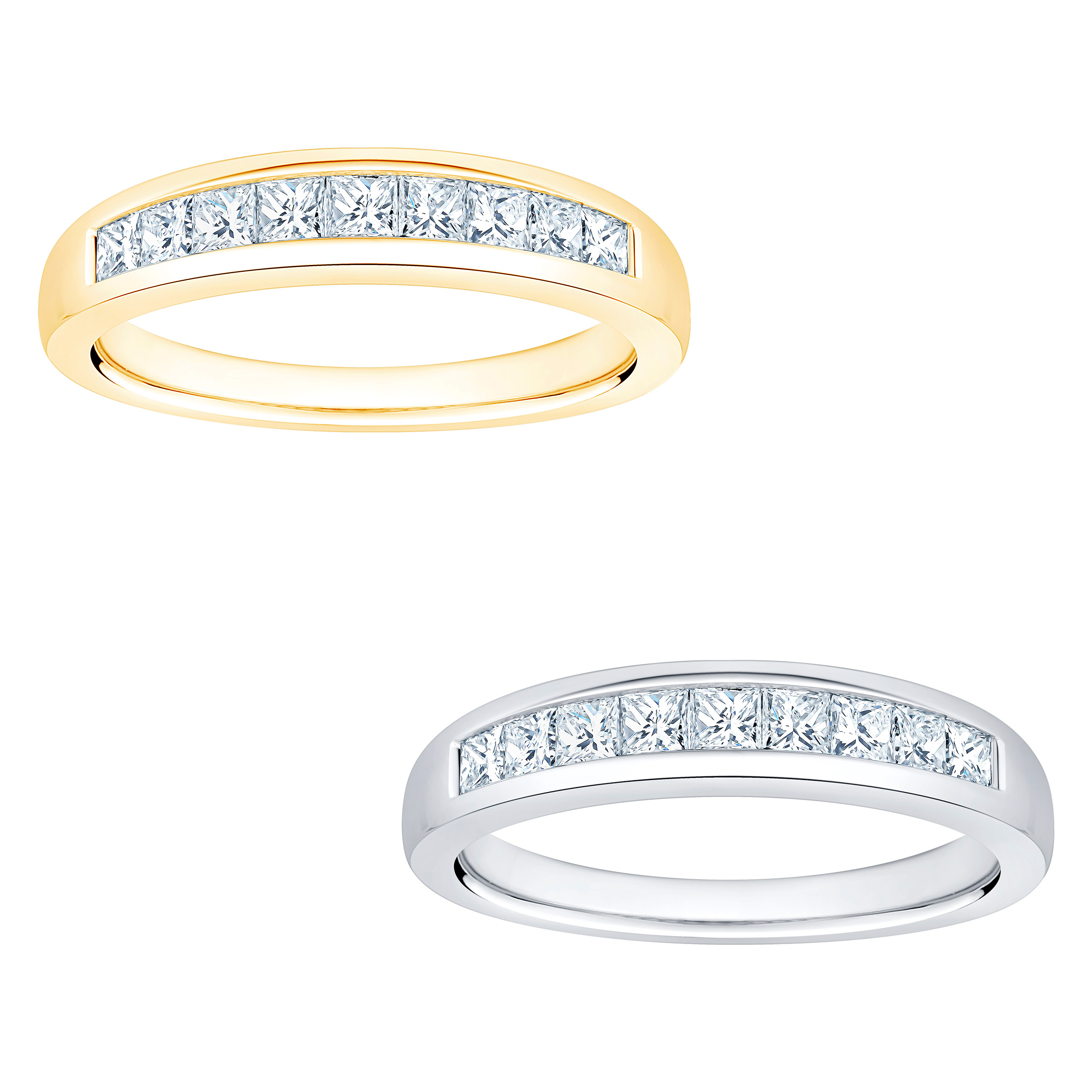 Princess Cut Channel Set Diamond Wedding Band (0.50 ctw)