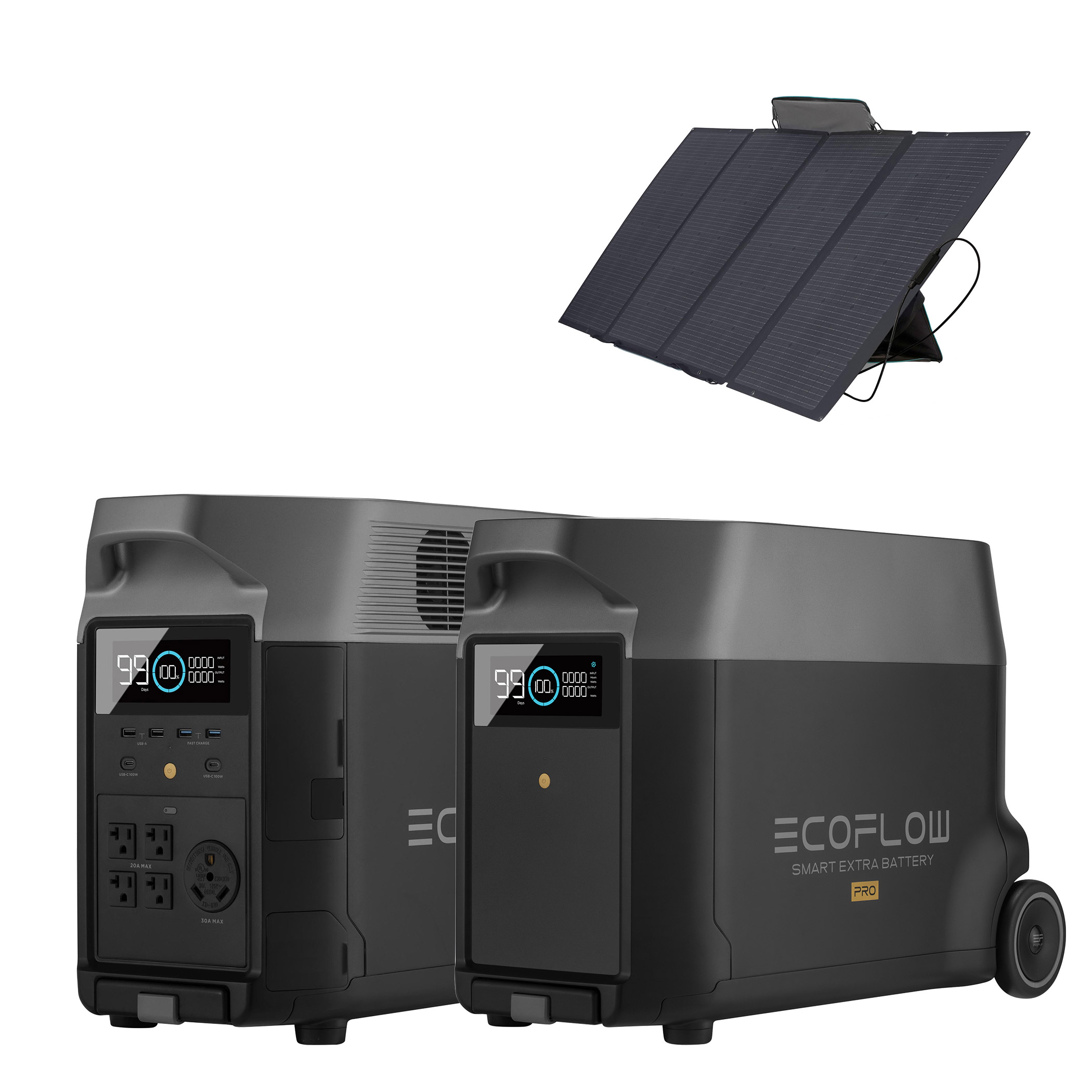 EcoFlow DELTA Pro Power Station with Extra Battery and 400W Solar