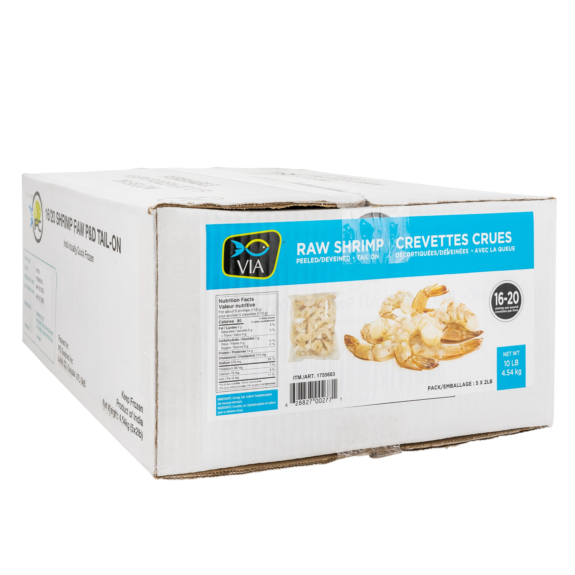Via Raw Shrimp 16-20, 4.54 kg