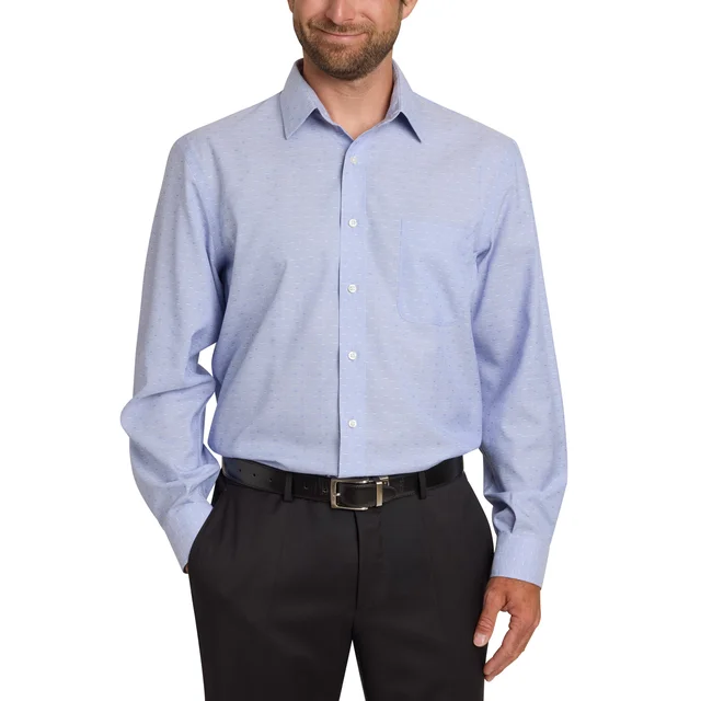 KIRKLAND SIGNATURE MEN'S TRADITIONAL FIT DRESS SHIRT