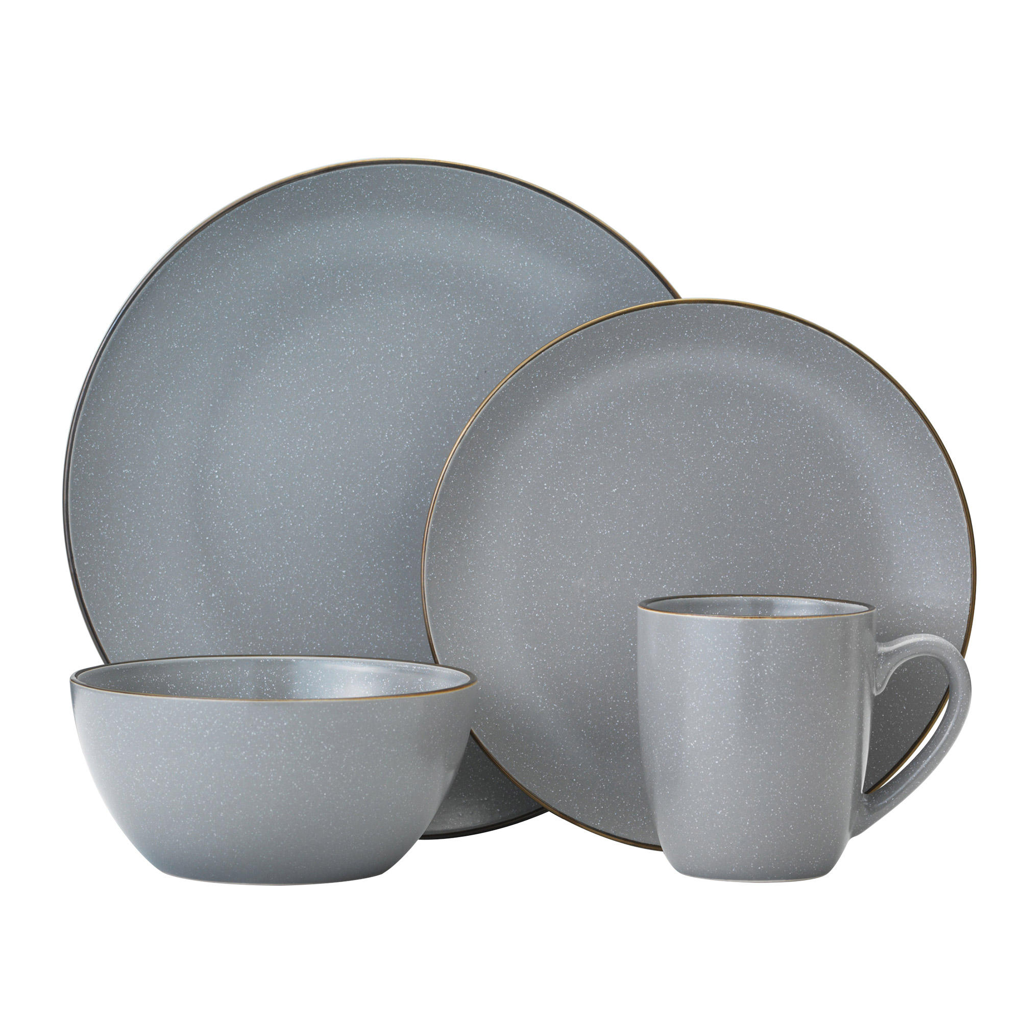 Gourmet Basics Juliana 16-piece Gray Stoneware Dinnerware Set | Costco