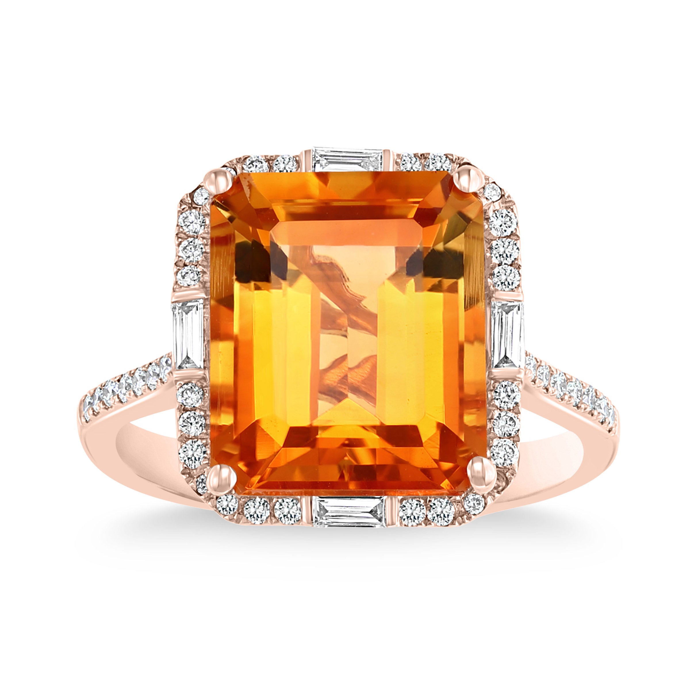 Madeira Citrine and Diamond 14kt Rose Gold Ring | Costco
