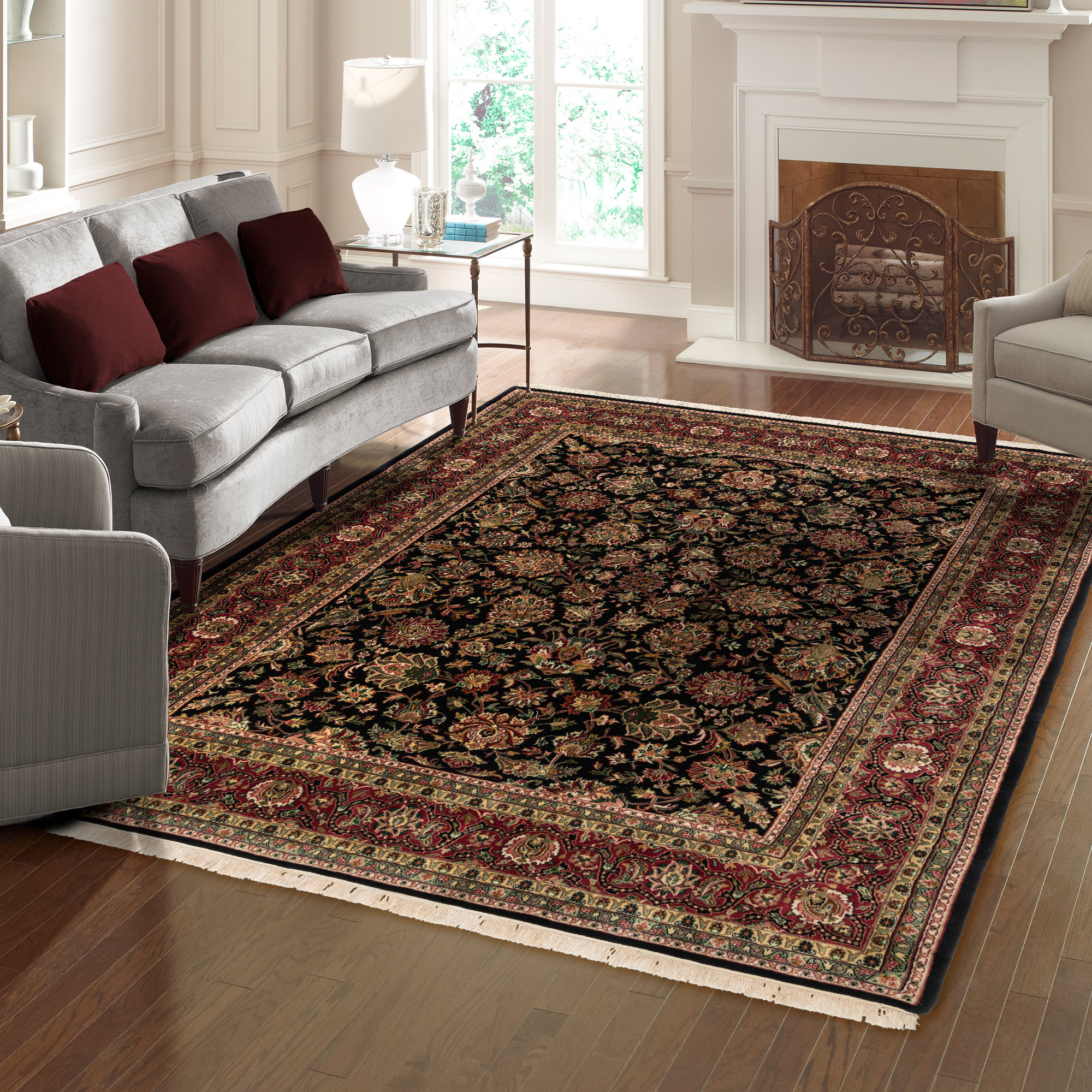 Montacute Hand Knotted Rug Collection  St. Moritz Black