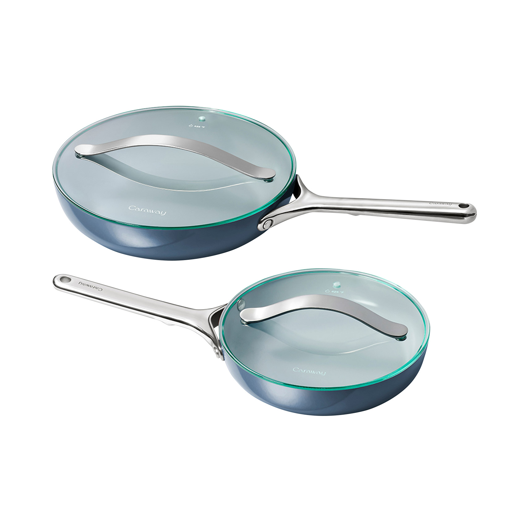 Caraway 4-piece Ceramic Fry Pans & Glass Lids Set