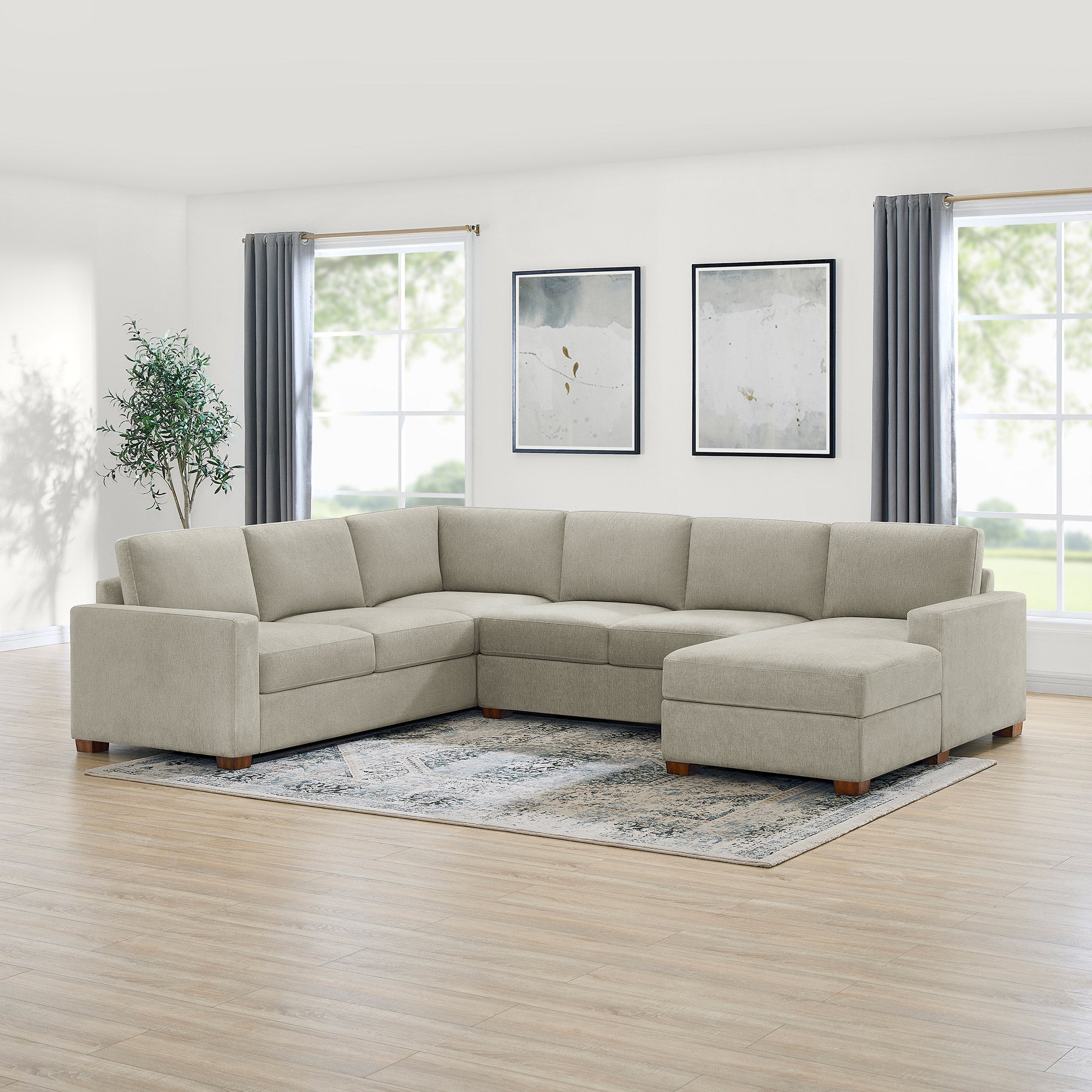 Thomasville Glenn Fabric Sectional with Storage Chaise | Costco