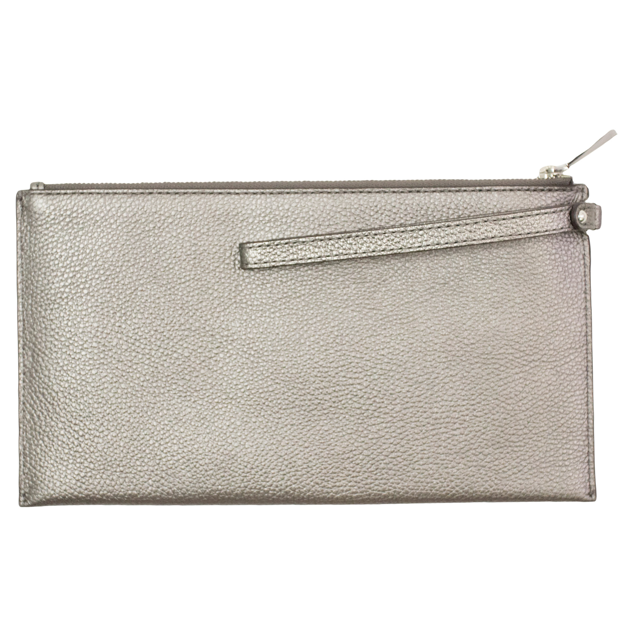 Michael Kors Large Zipper Wristlet, Gunmetal | Costco