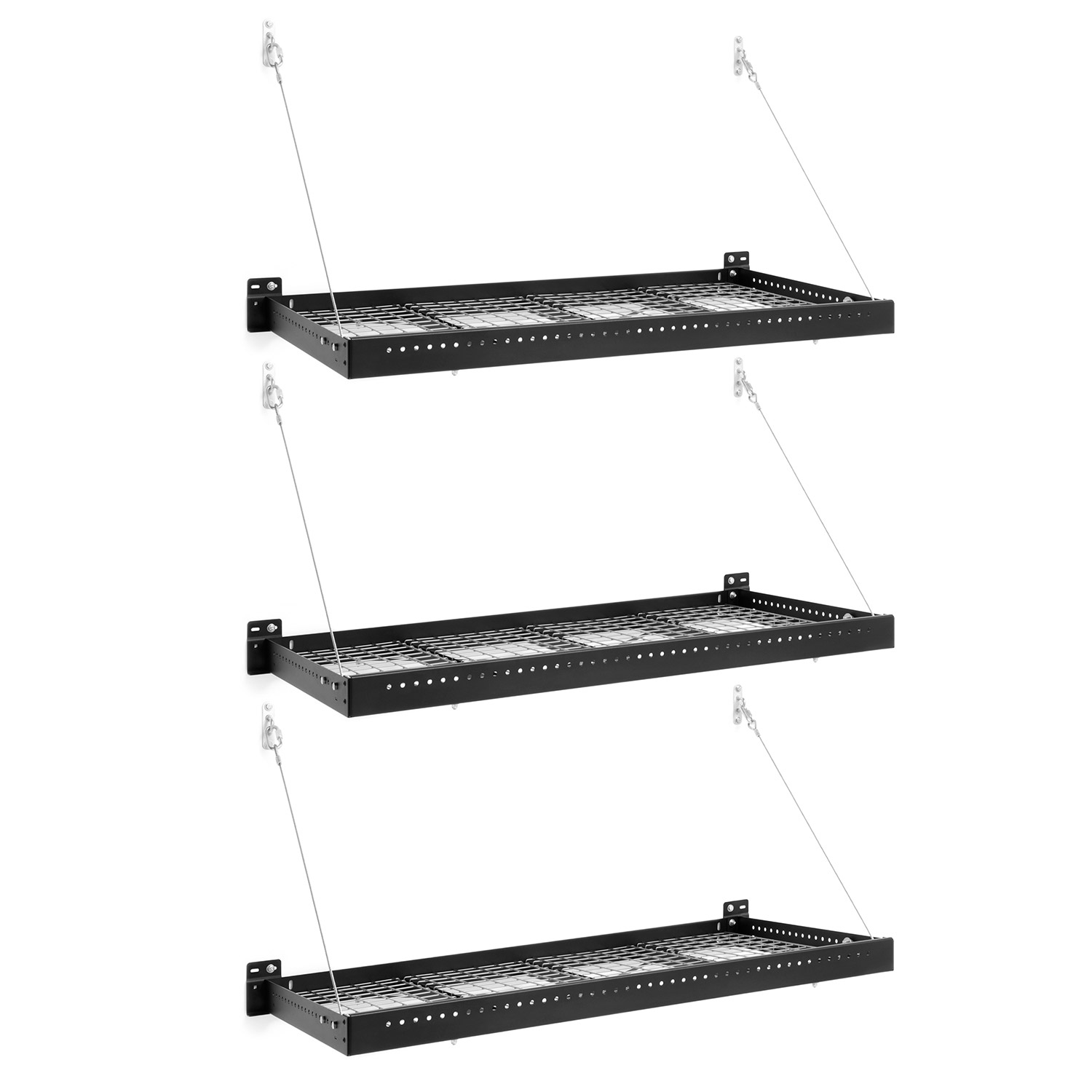 NewAge Pro Series 2 ft. × 4 ft. Wall-mounted Steel Shelf, Set of 3