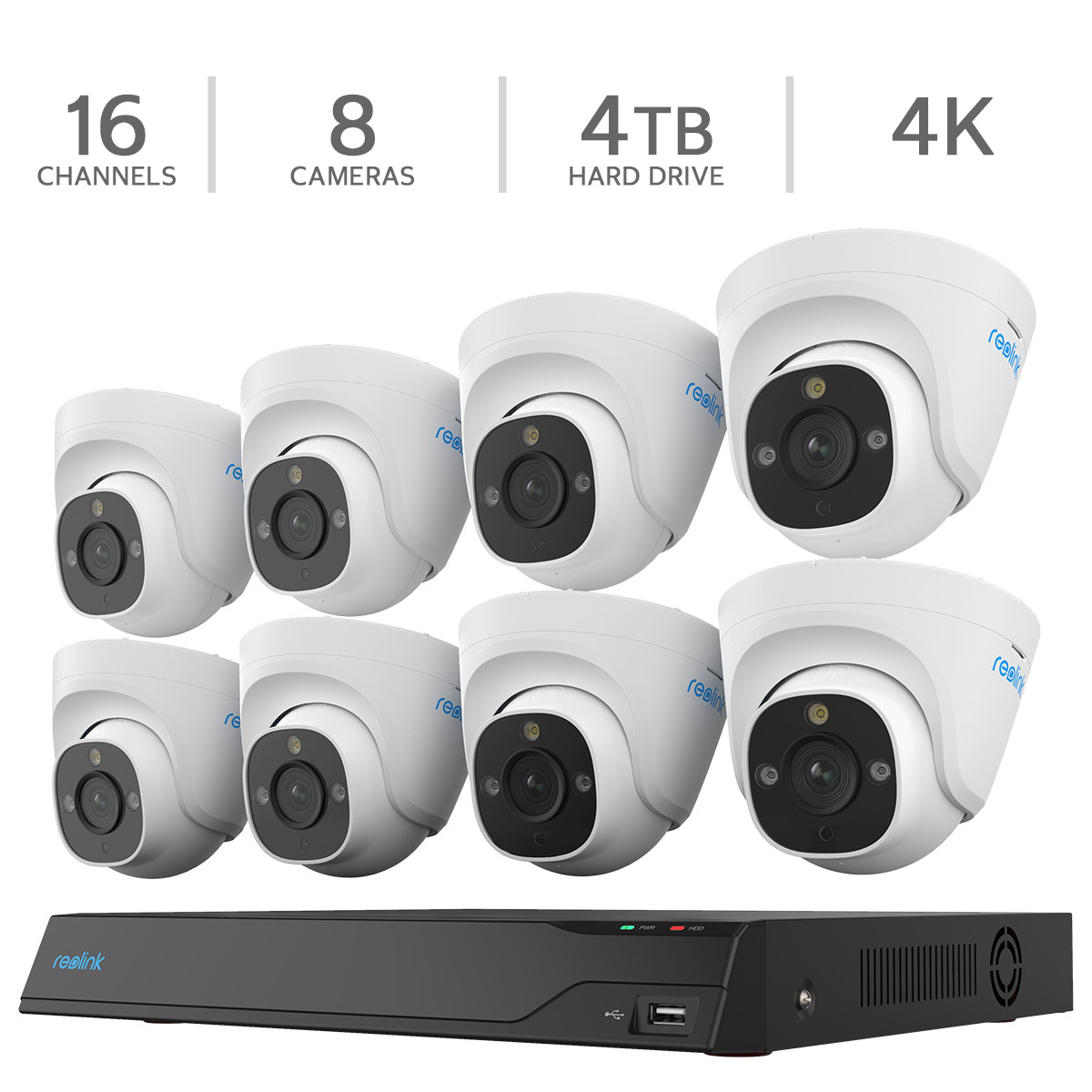 Reolink 4K+ 12MP Ultra HD 16-channel 4TB HDD NVR Security System