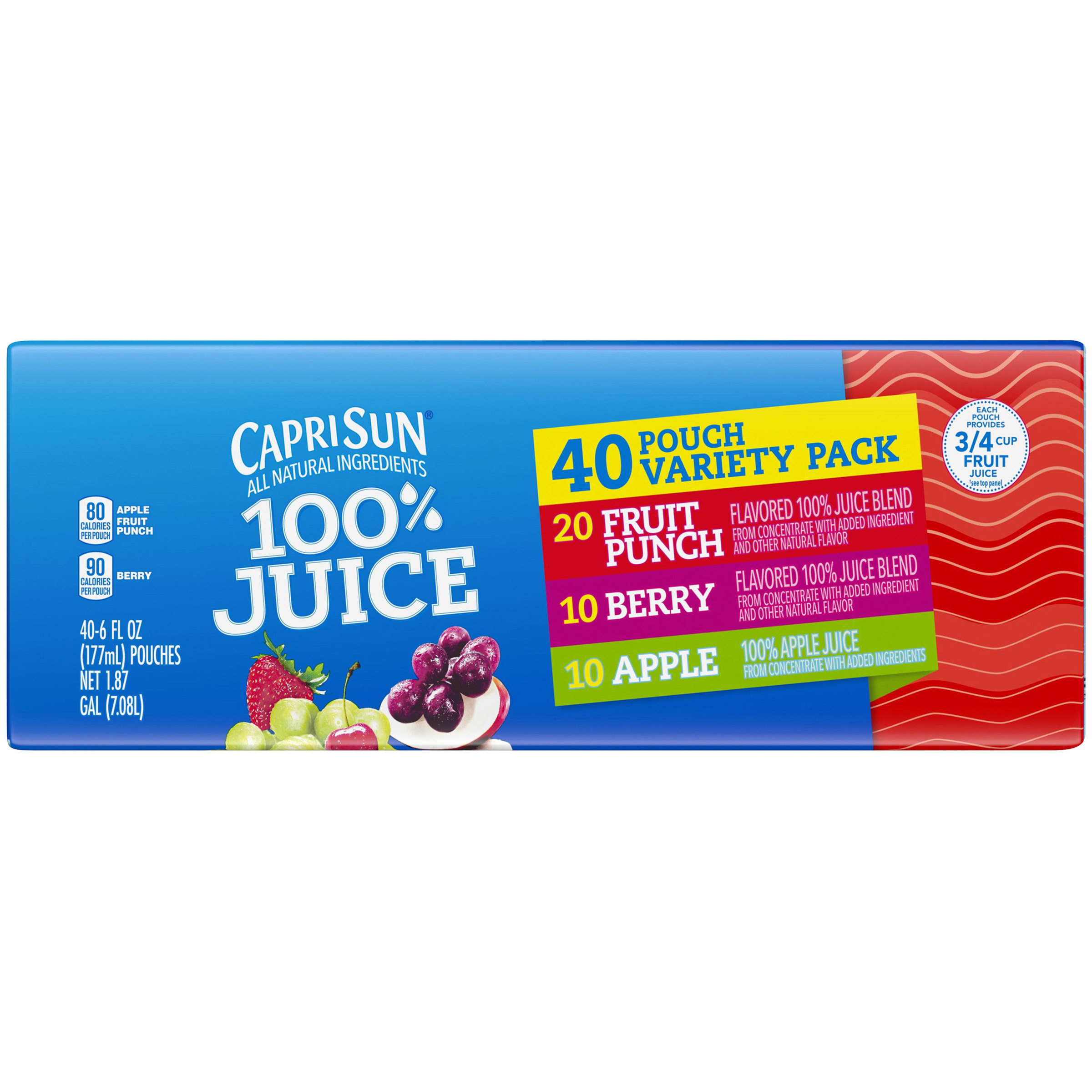 Capri Sun  100% Juice  Variety Pack  6 fl oz  40-count