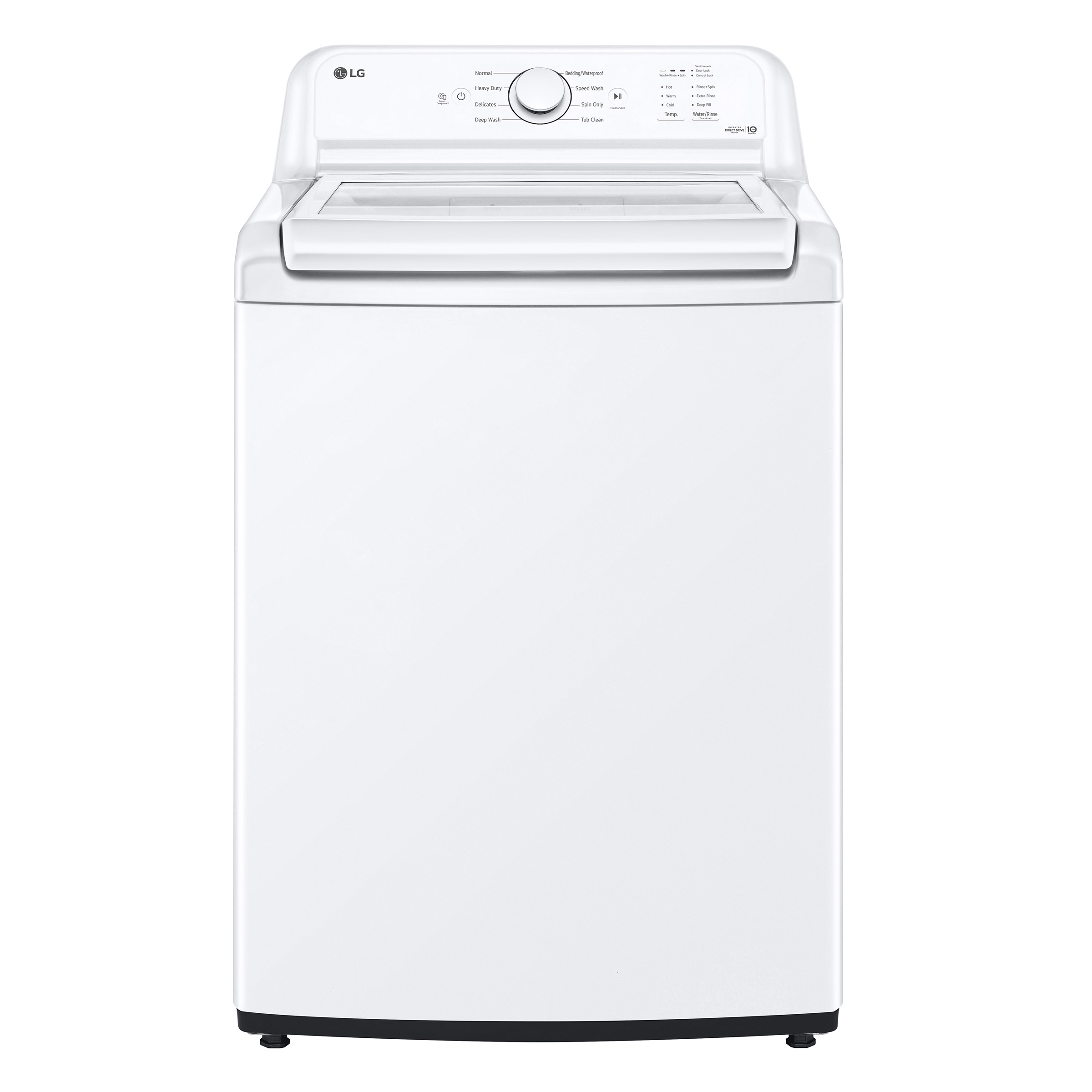 LG 4.8 cu ft. White Top Load Washer with Agitator and SlamProof Glass Lid