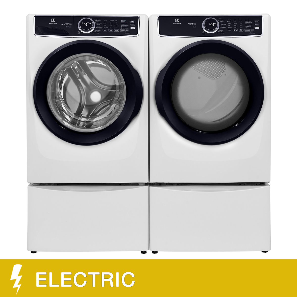 Electrolux 6 Series Laundry Bundle 5.2 cu ft. Front Load Washer and 8.0 cu ft. Electric Dryer with Storage Pedestal