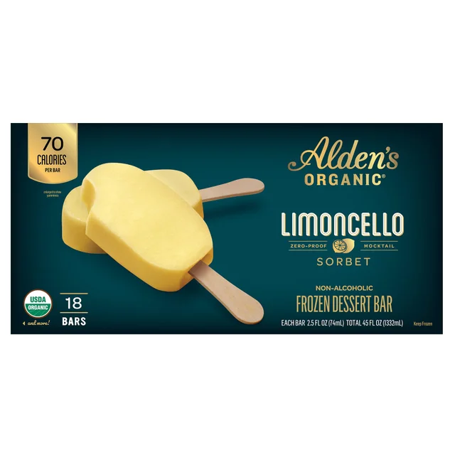 ALDEN'S ORGANIC LIMONCELLO SORBET BAR 18CT 45OZ