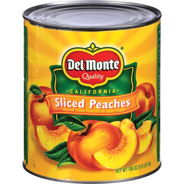 Del Monte Sliced Yellow Cling Peaches in Light Syrup, #10 Del Monte Sliced Yellow Cling Peaches in Light Syrup, #10