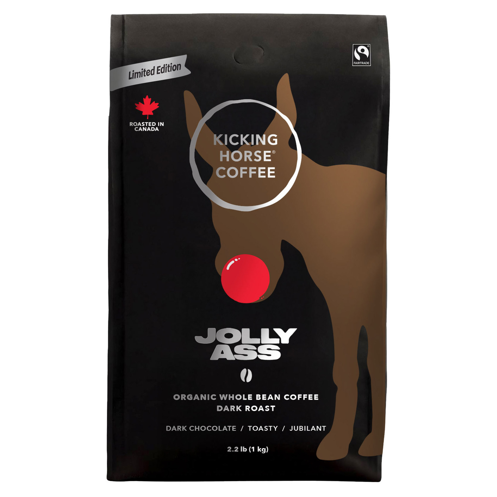 Kicking Horse Coffee Jolly Ass Blend Organic Whole Bean Dark Roast Coffee, 1 kg