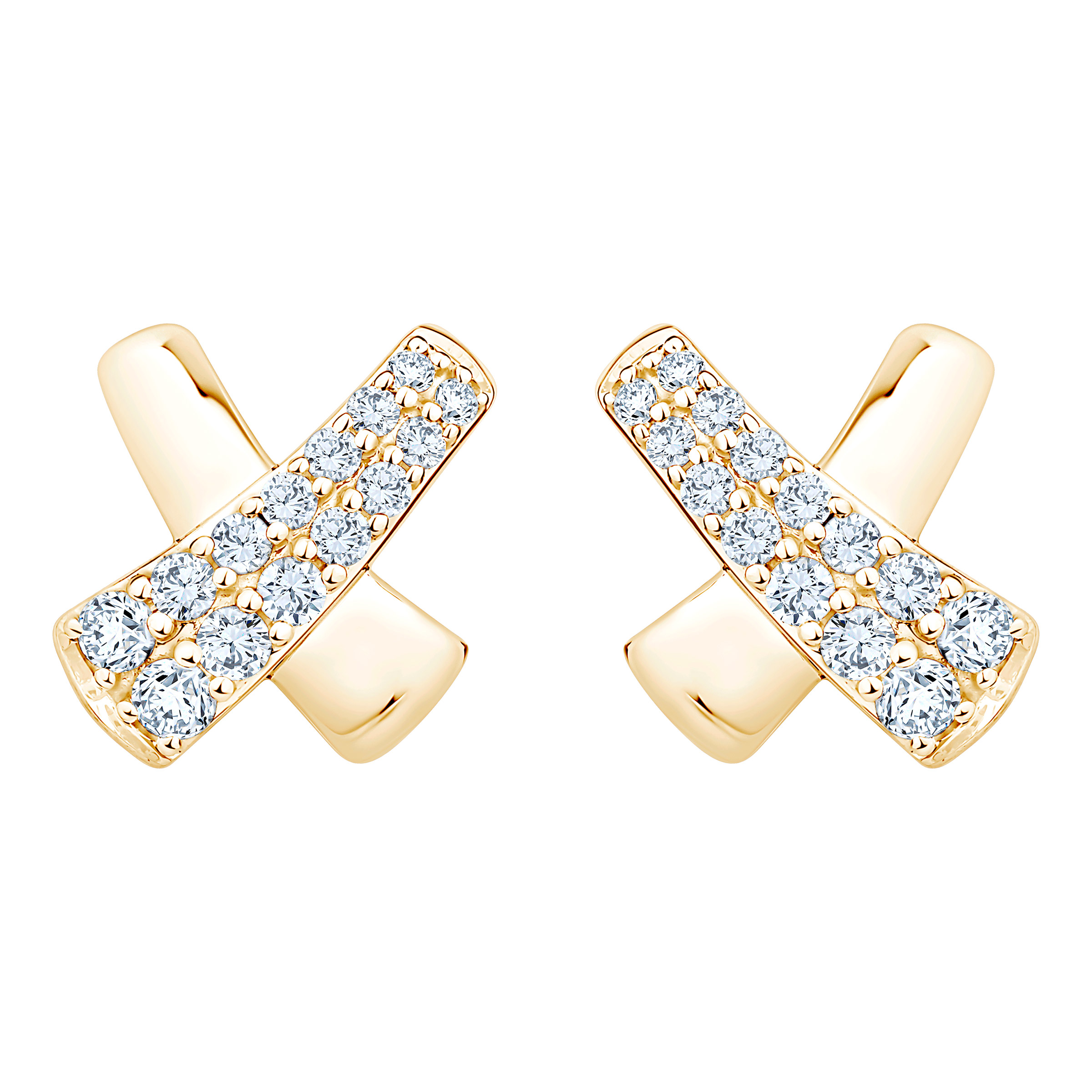 Round Brilliant Diamond X-Shaped Earrings (0.30 ctw) | Costco