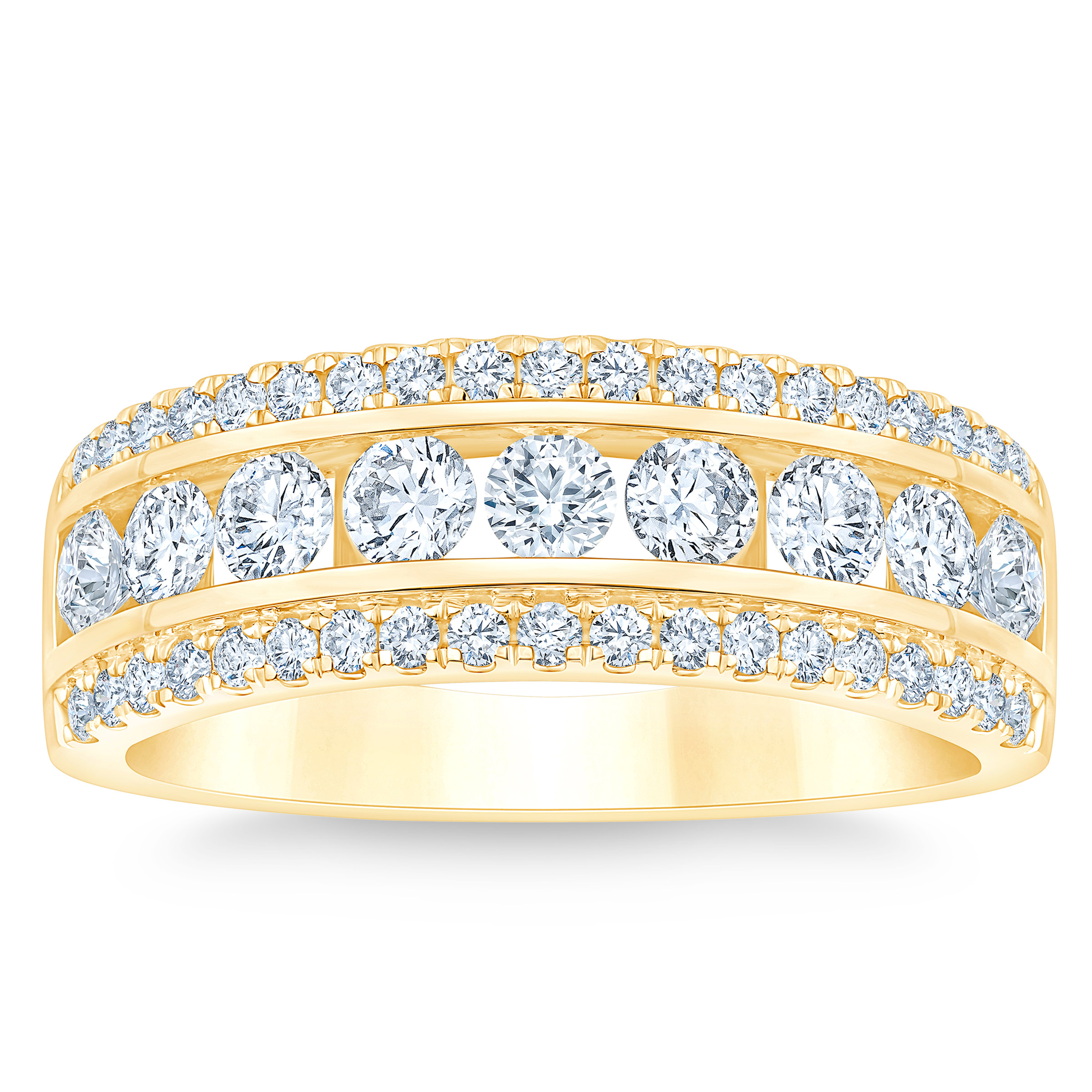 Round Brilliant 1.00 ctw VS2 Clarity  I Color Diamond 14kt Yellow Gold Band
