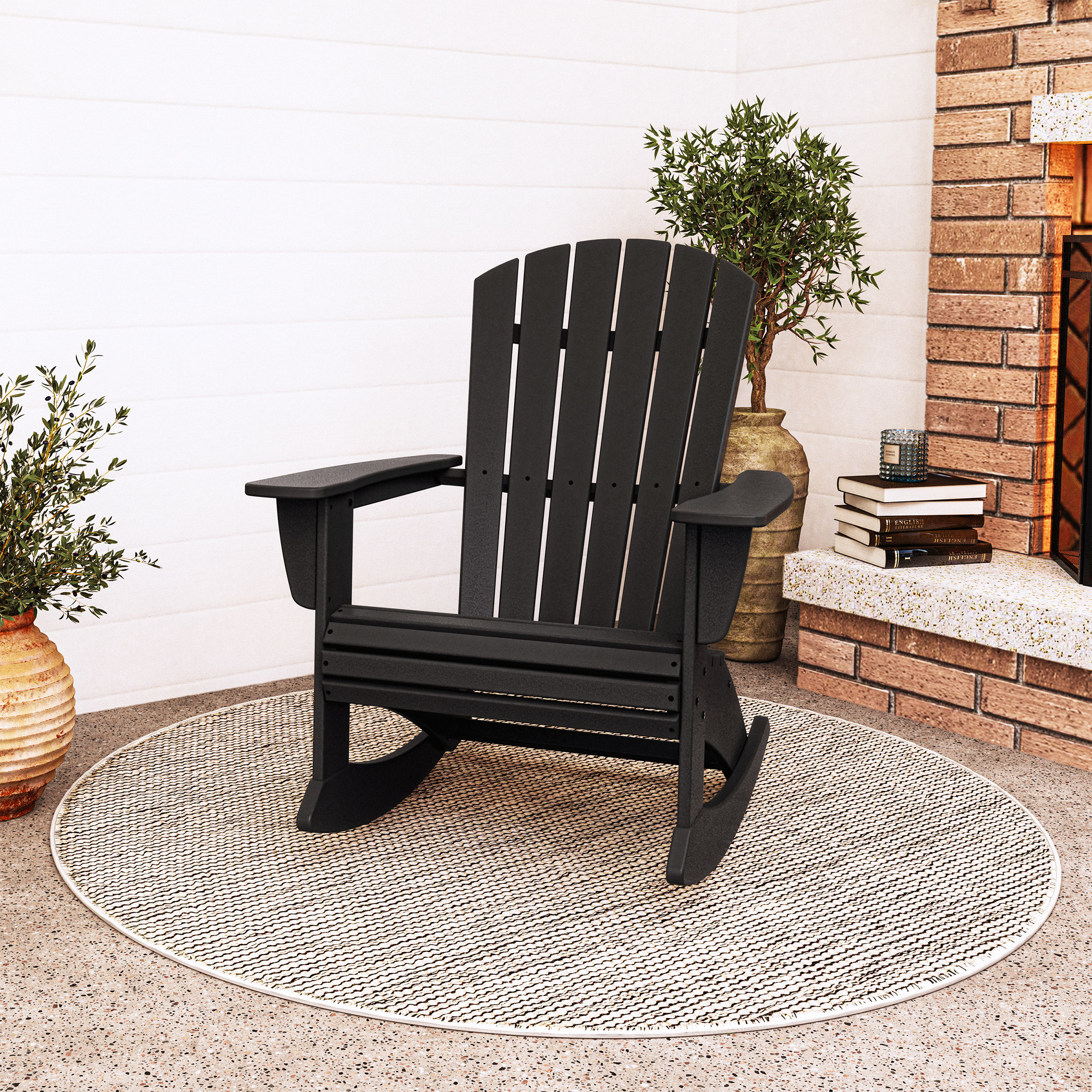 POLYWOOD Portside Shellback Adirondack Rocking Chair Costco