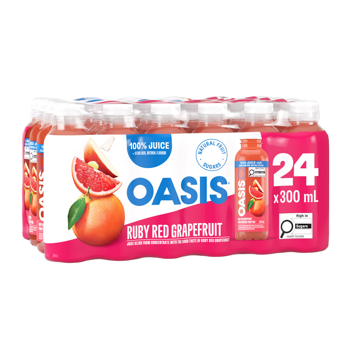 Oasis Ruby Red Grapefruit Burst Juice, 24 x 300 mL