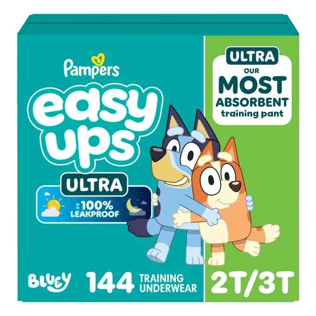 Pampers Easy Ups Ultra Training Pants Unisex, Size 2T/3T, 144-count