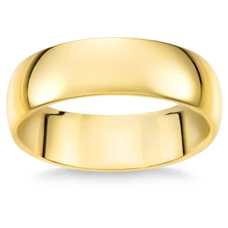6mm Comfort Fit Wedding Ring, Yellow Gold Size 10