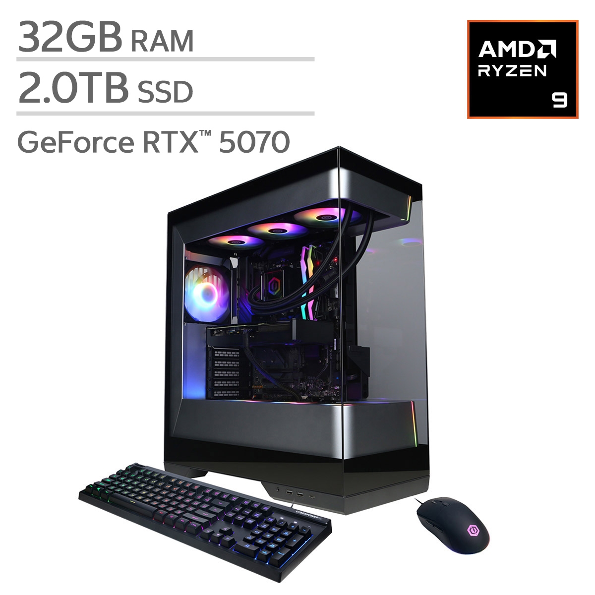 CyberPowerPC Gamer Supreme Gaming Desktop – AMD Ryzen 9 9900X - GeForce ...