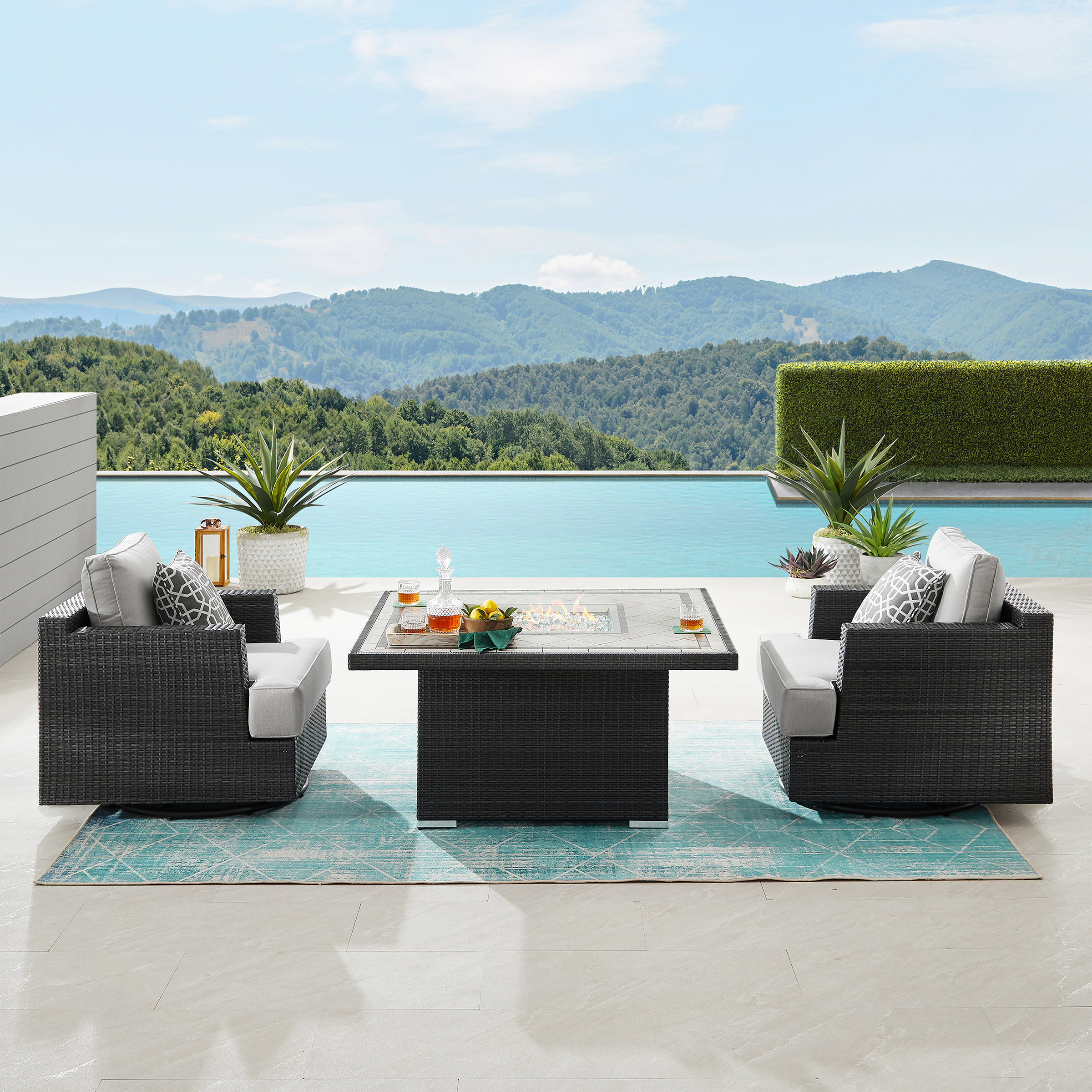 Sirio Niko 5-piece Outdoor Patio Fire Chat Set | Costco
