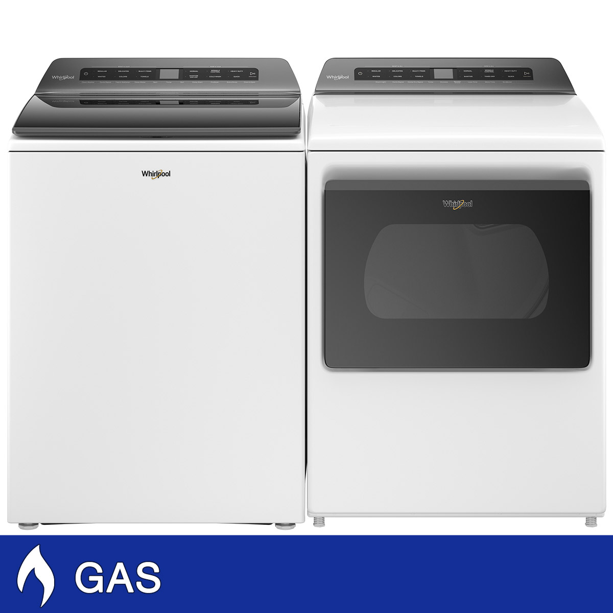 Whirlpool 4.7 cu. ft. Top Load Washer and 7.4 cu. ft. GAS Dryer Package
