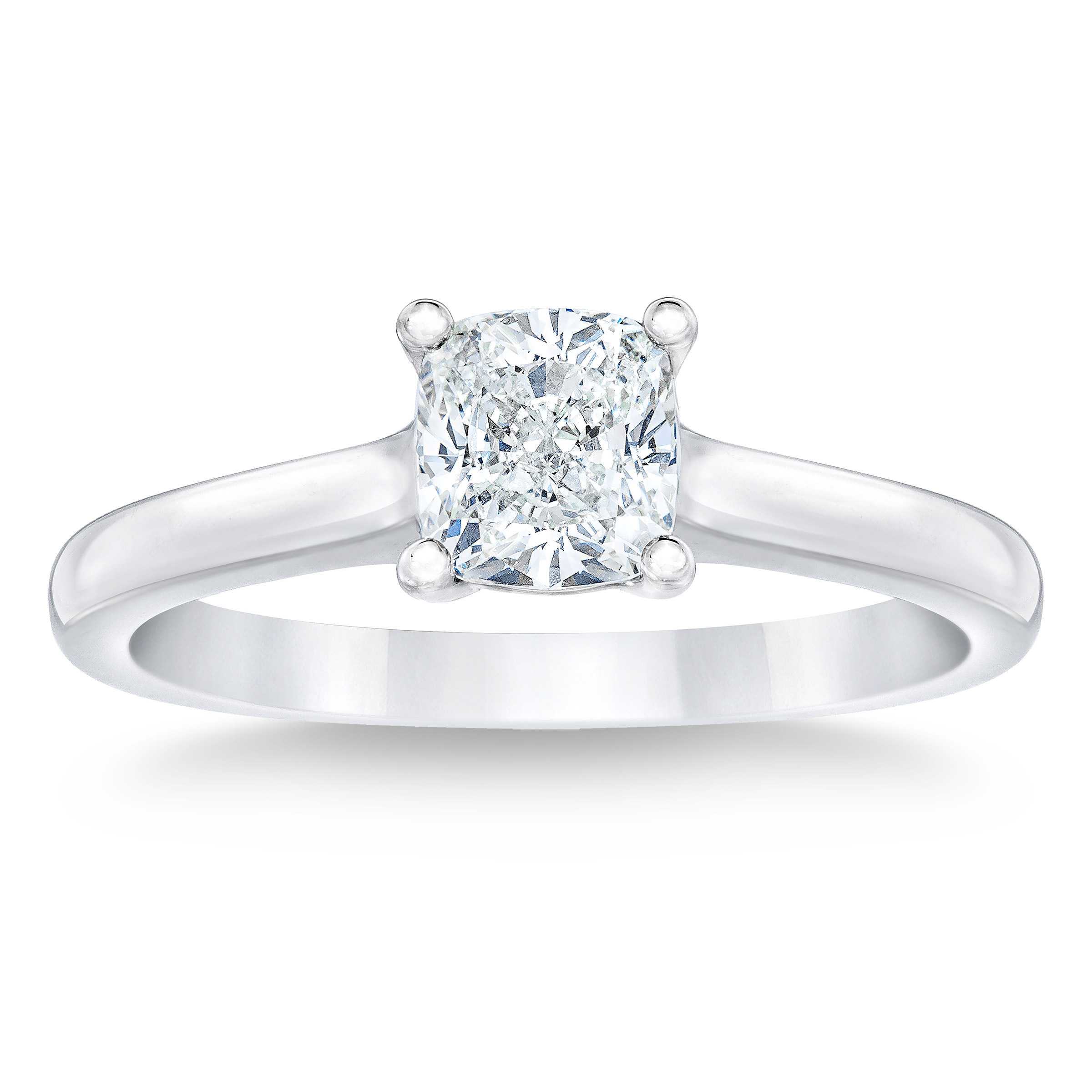 Cushion Cut 1.00 ct VS2 Clarity  H Color Diamond Platinum Solitaire Ring