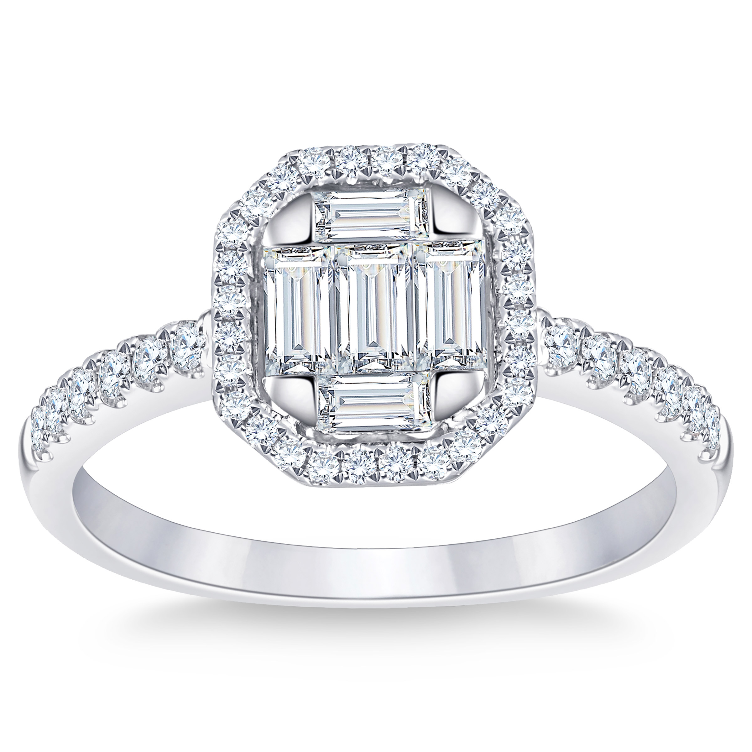 Baguette and Round Brilliant Diamond Ring (0.45 ctw)