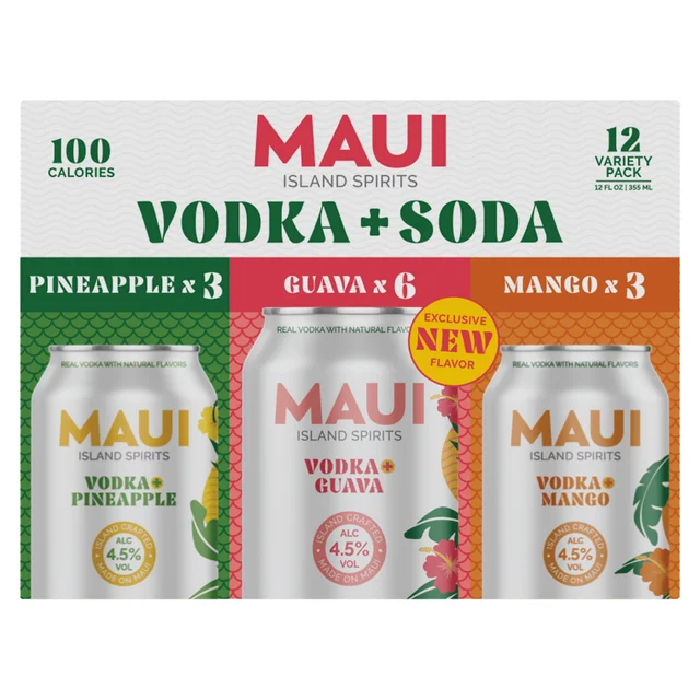 MAUI BREWING CO VODKA + SODA VARIETY 12/12 OZ CANS
