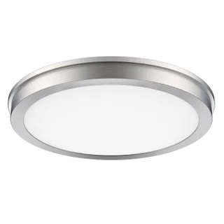 Energetic 14” Slim LED Flush Mount Light Fixture, Brushed Nickel, 1-pack