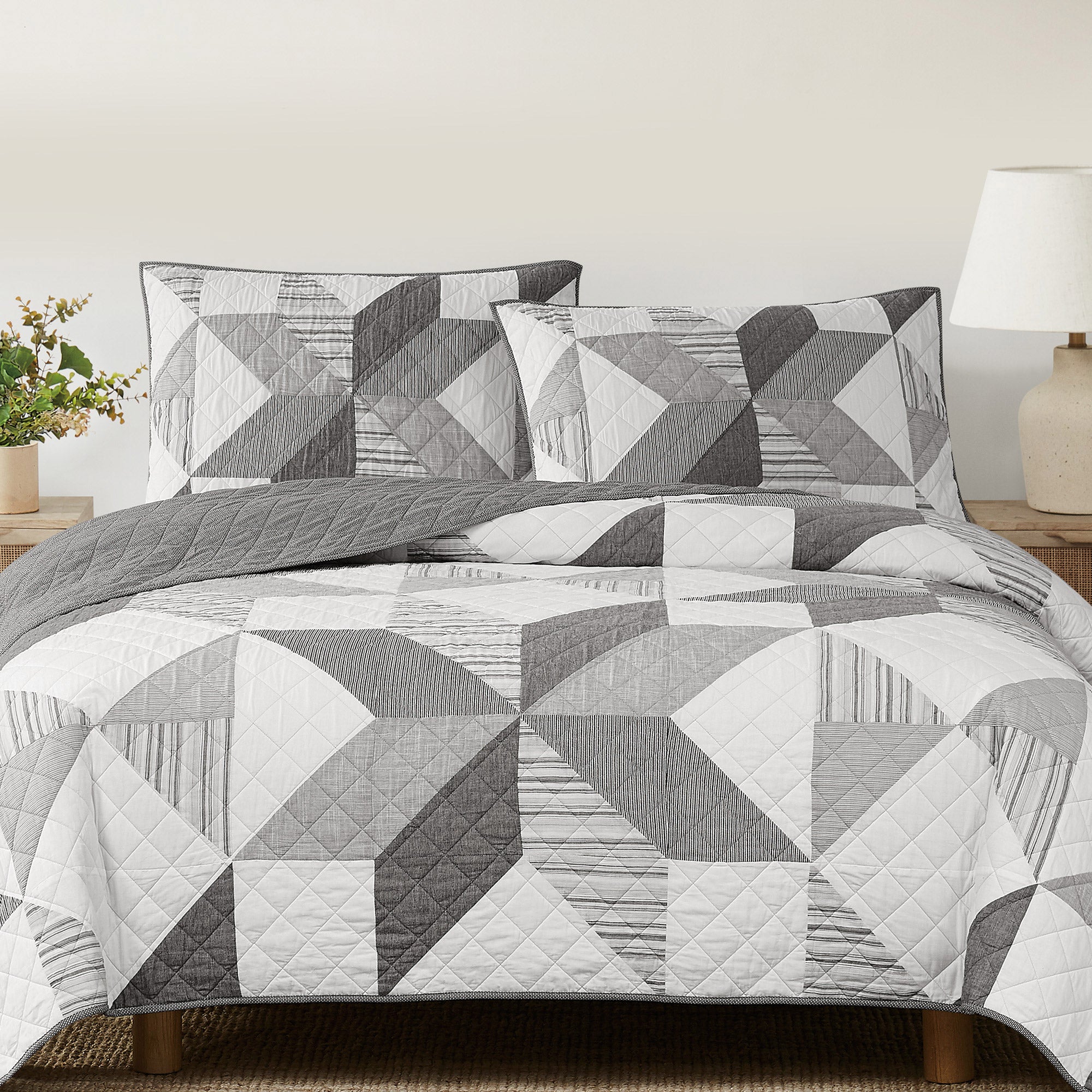Origami Pieced Modern Patchwork 3-piece Quilt Set | Costco