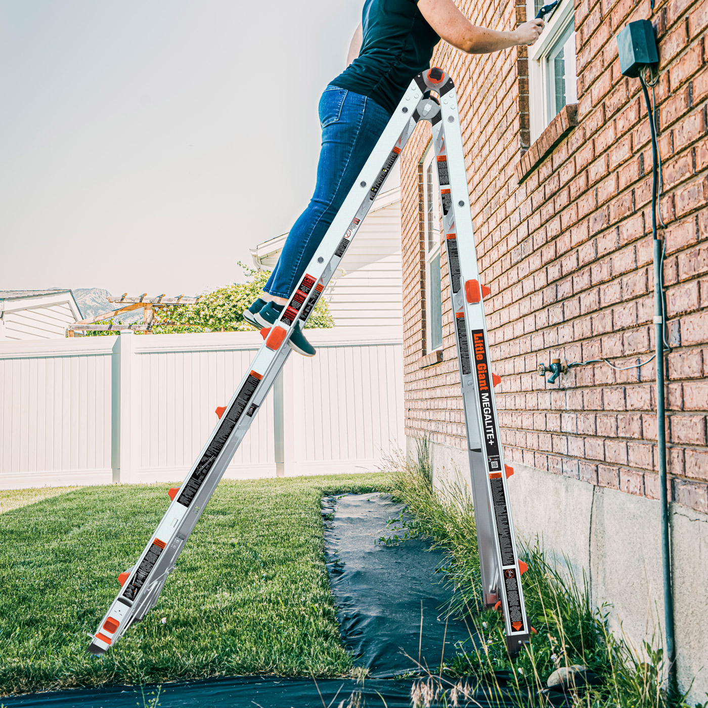 Little Giant MegaLite+ 18 ft. Multi-Position Aluminum Ladder With Levelers