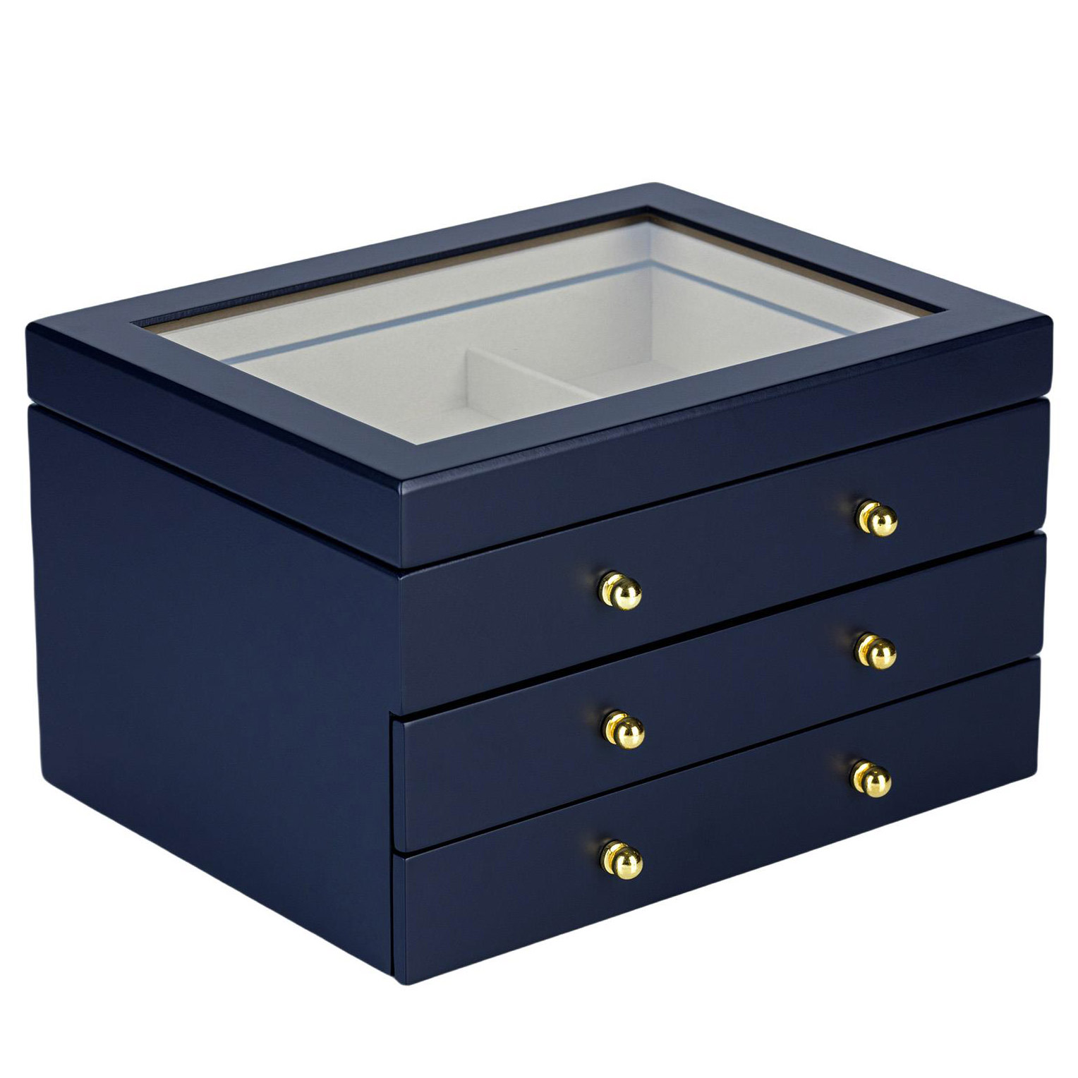 Glass Lift Top Jewelry Box