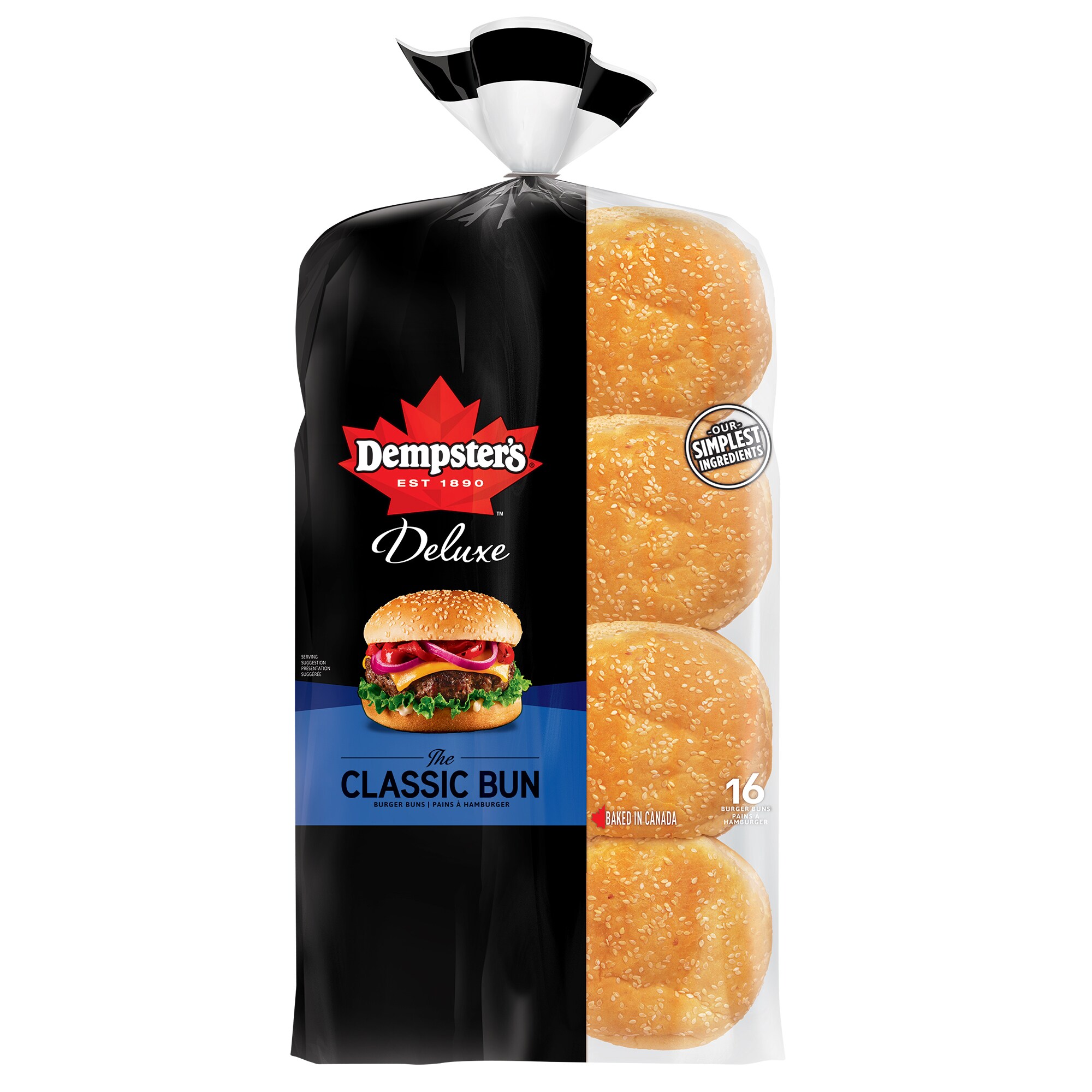Dempster’s Deluxe Classic Hamburger Buns, Pack of 16