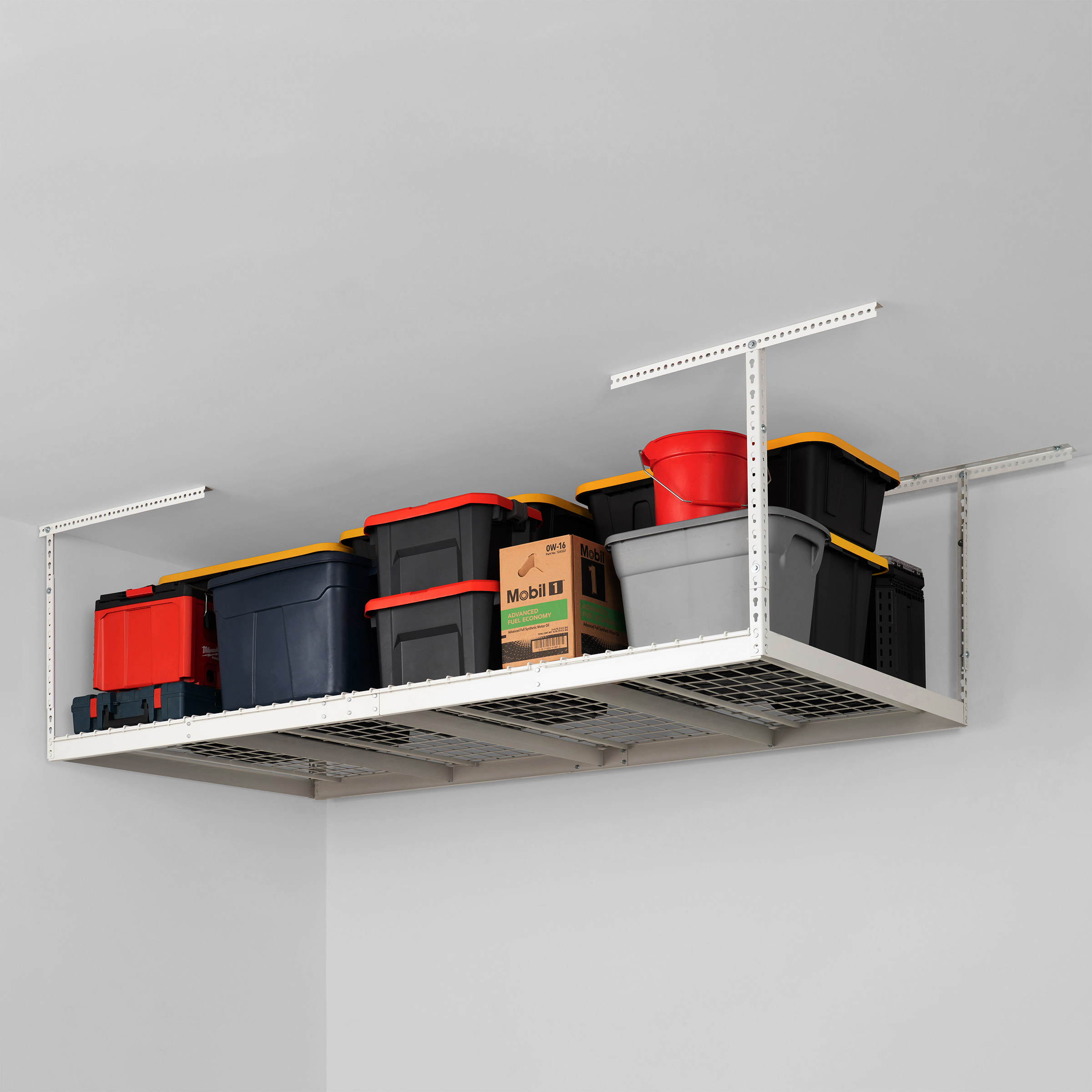 SafeRacks Super Duty 4 ft x 8 ft Overhead Garage Storage Rack and Accessories Kit