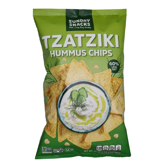 SUNDAY SNACKS TZATZIKI HUMMUS CHIP 20 OZ ( 1.25 LBS)