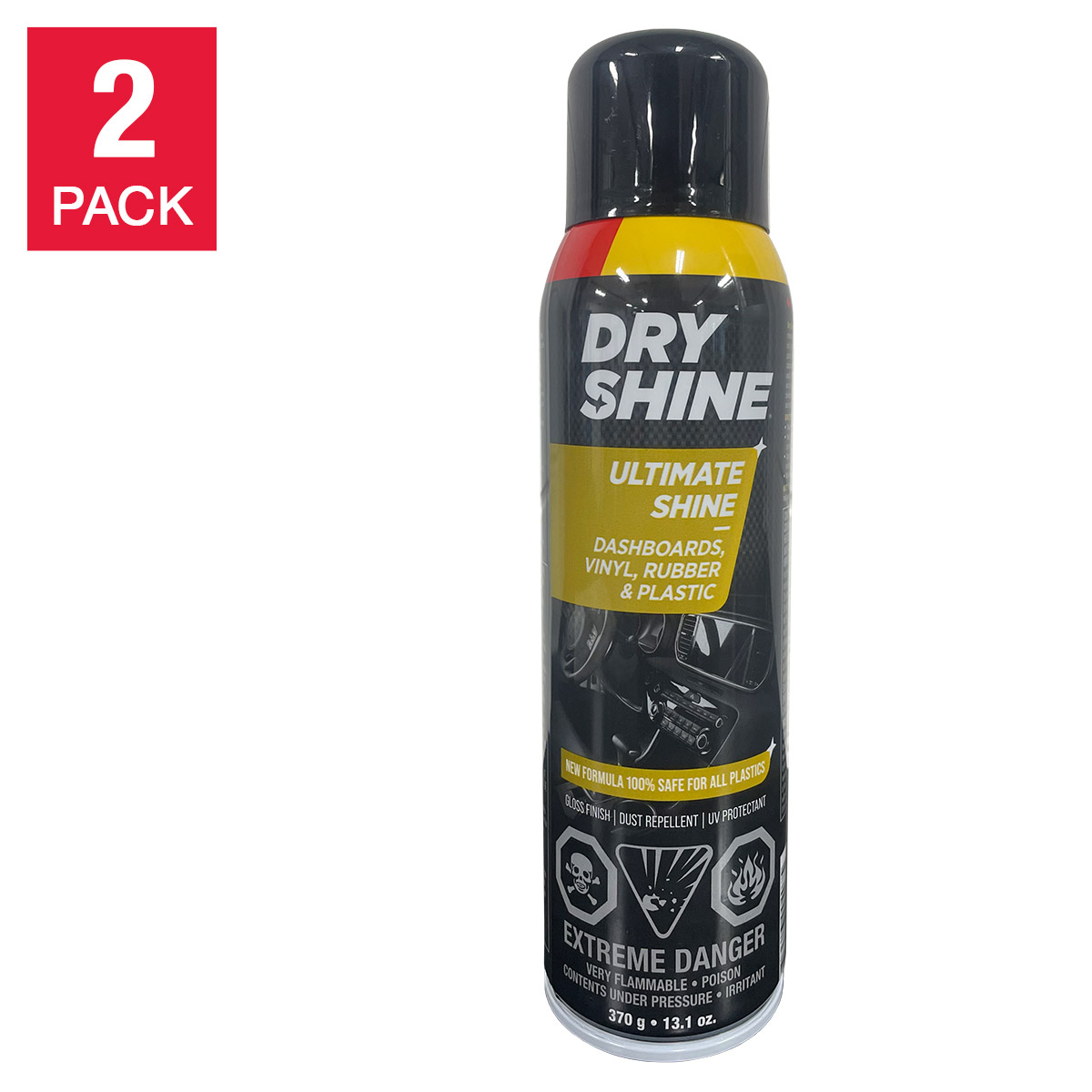 Dry Shine Ultimate Shine Dashboards High Gloss Details for all Plastics, 2-pack