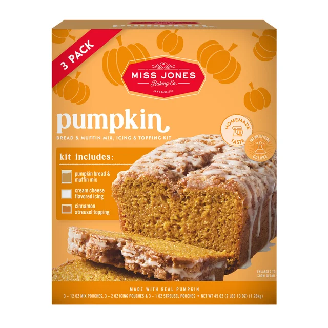 MISS JONES PUMPKIN BREAD MIX 3-15 OUNCE BAGS