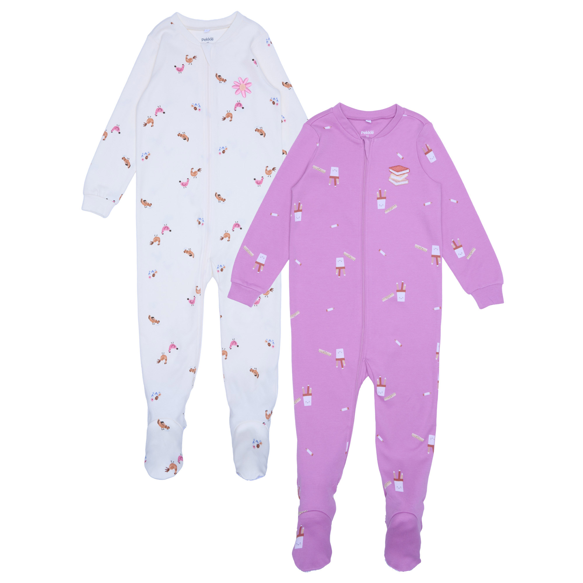 Pekkle Toddler Organic Cotton Sleeper, 2-pack