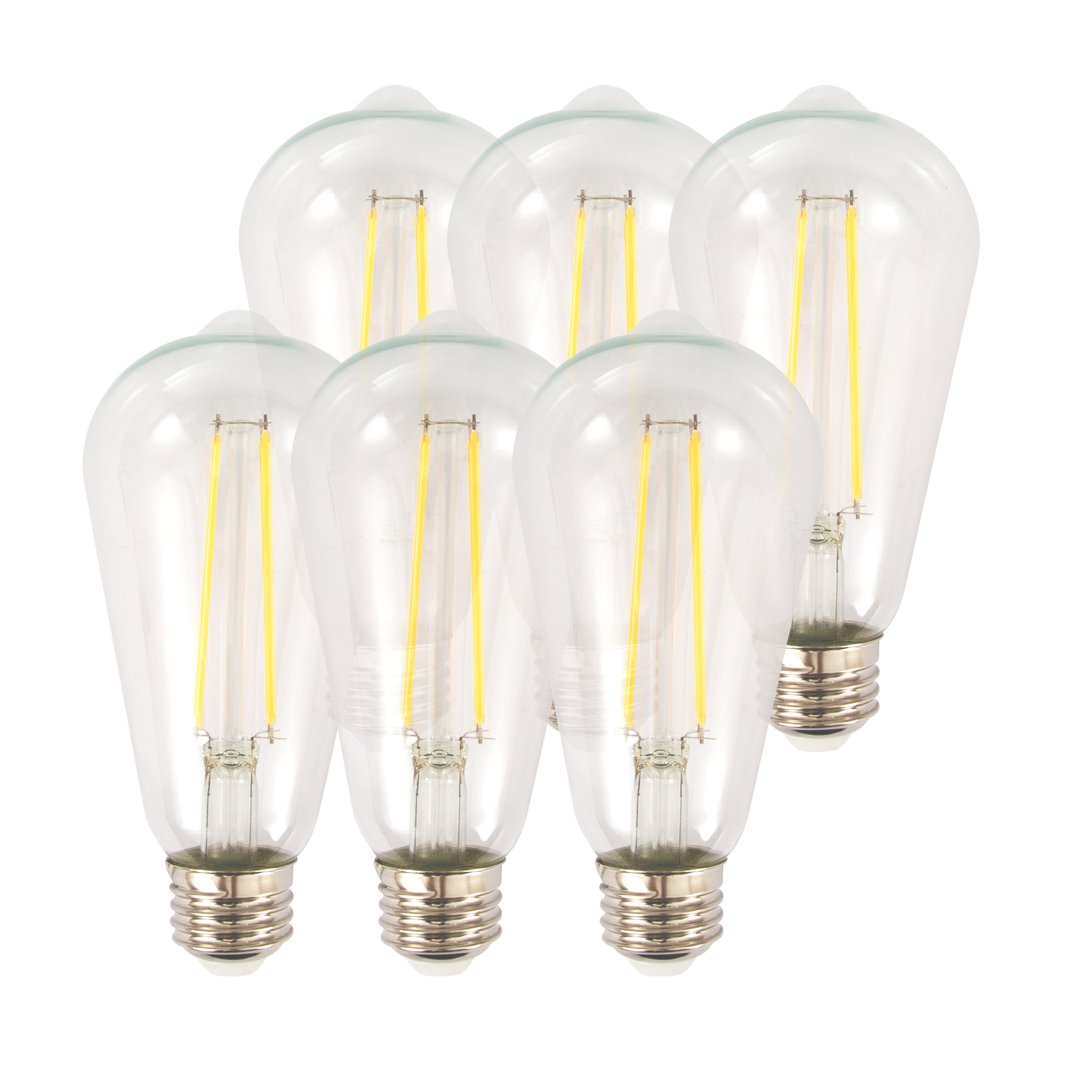 Luminus LED 7W Dimmable Clear ST19 Bulb E26 Base, 6 pack