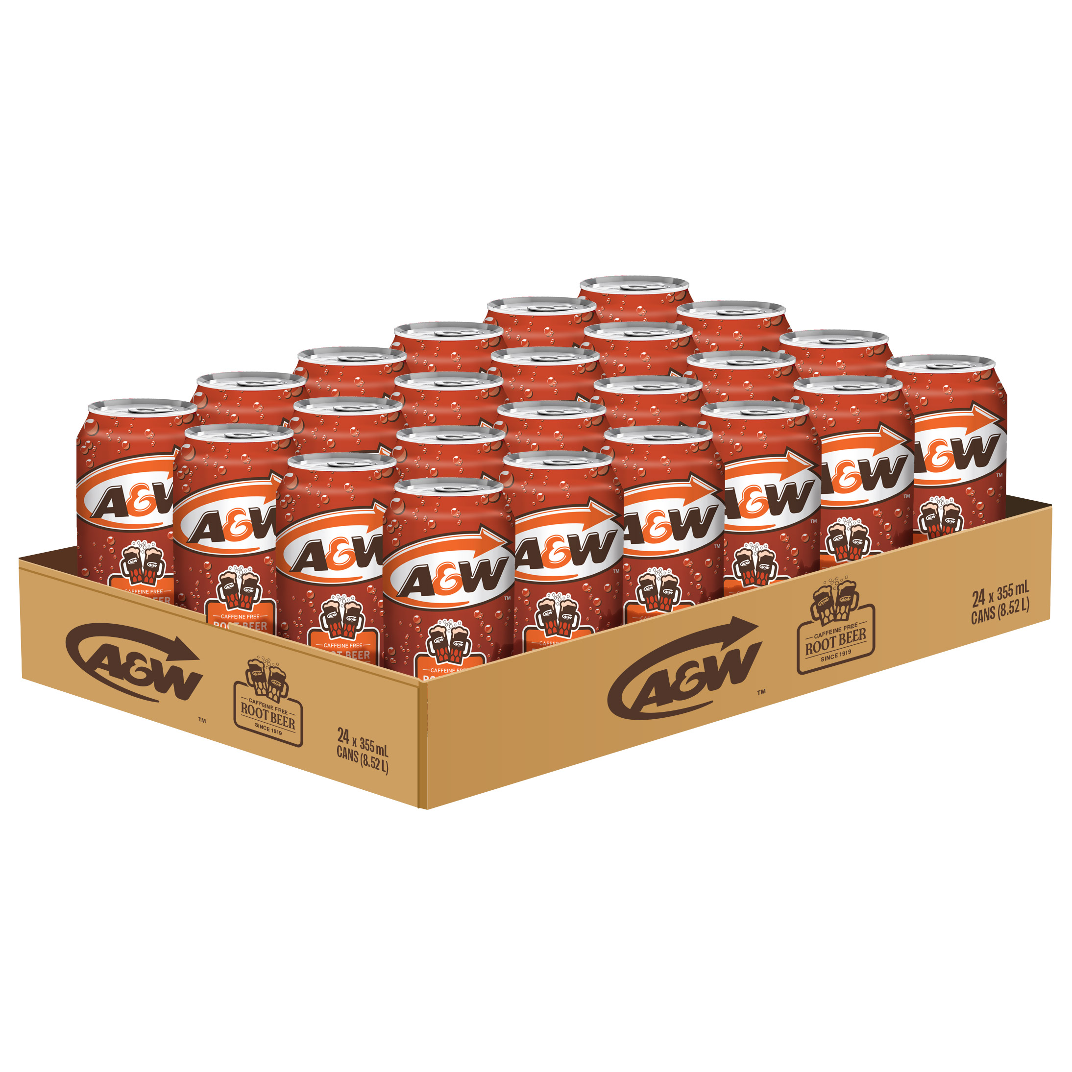 A&W Root Beer, 355 mL, 24-pack