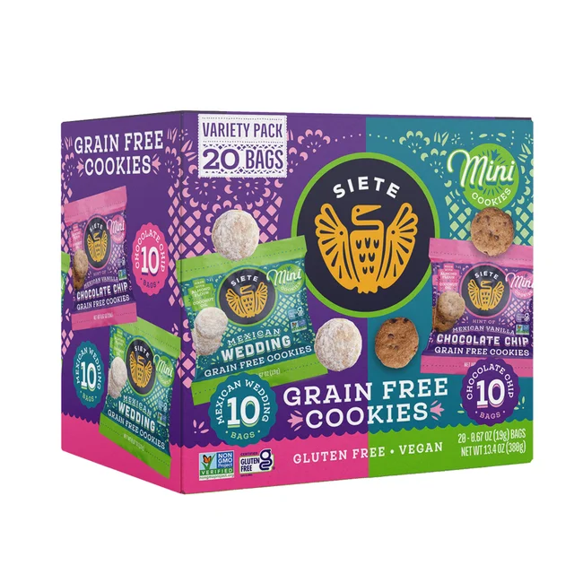 SIETE CHOCOLATE CHIP & WEDDING COOKIES 20 CT