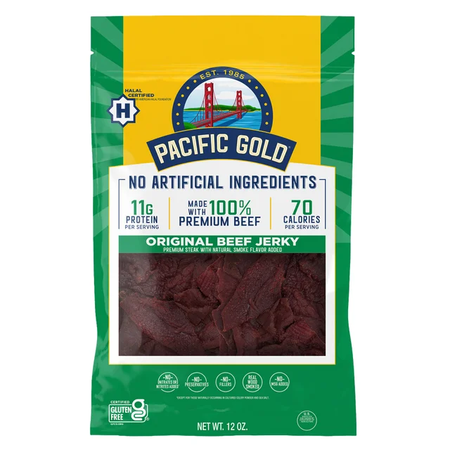 PACIFIC GOLD HALAL BEEF JERKY 12 OZ (0.75 LB)