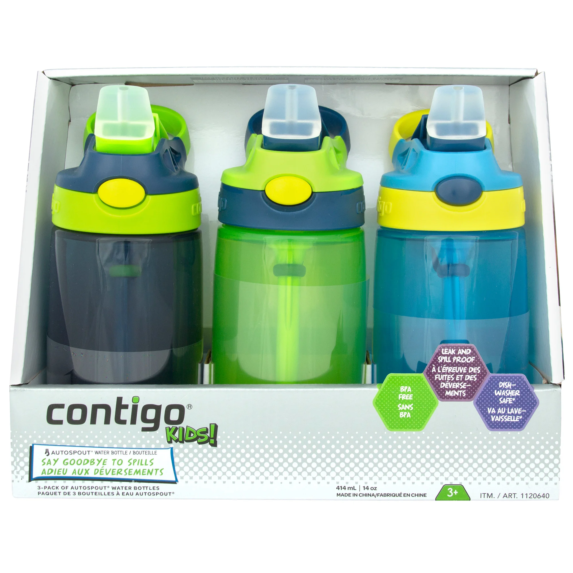 Contigo Kid's Water Bottle with AUTOSPOUT, 3-pack | Costco